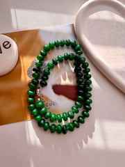 Hand Knotted natural Green Jade Necklace
