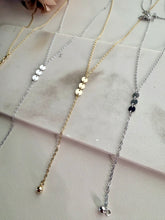 Sterling Silver 925 Mirror Disc Lariat Necklace