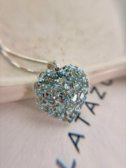Honora blue Topaz heart necklace