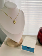 Sterling Silver 14K Gold Plated Double Leaf Zirconia Necklace