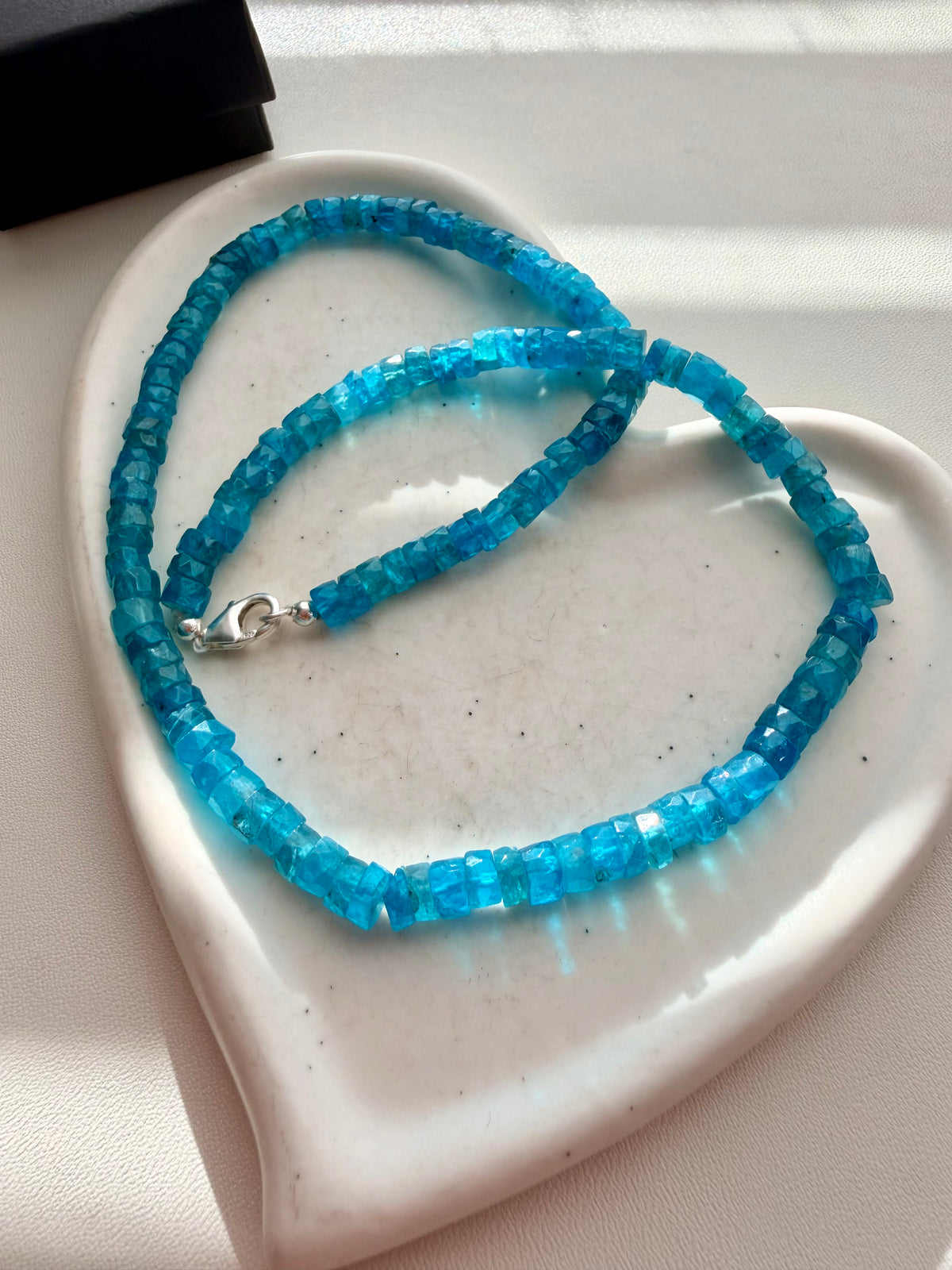 Natural Neon Apatite Faceted Necklace