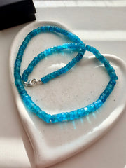 Natural Neon Apatite Faceted Necklace