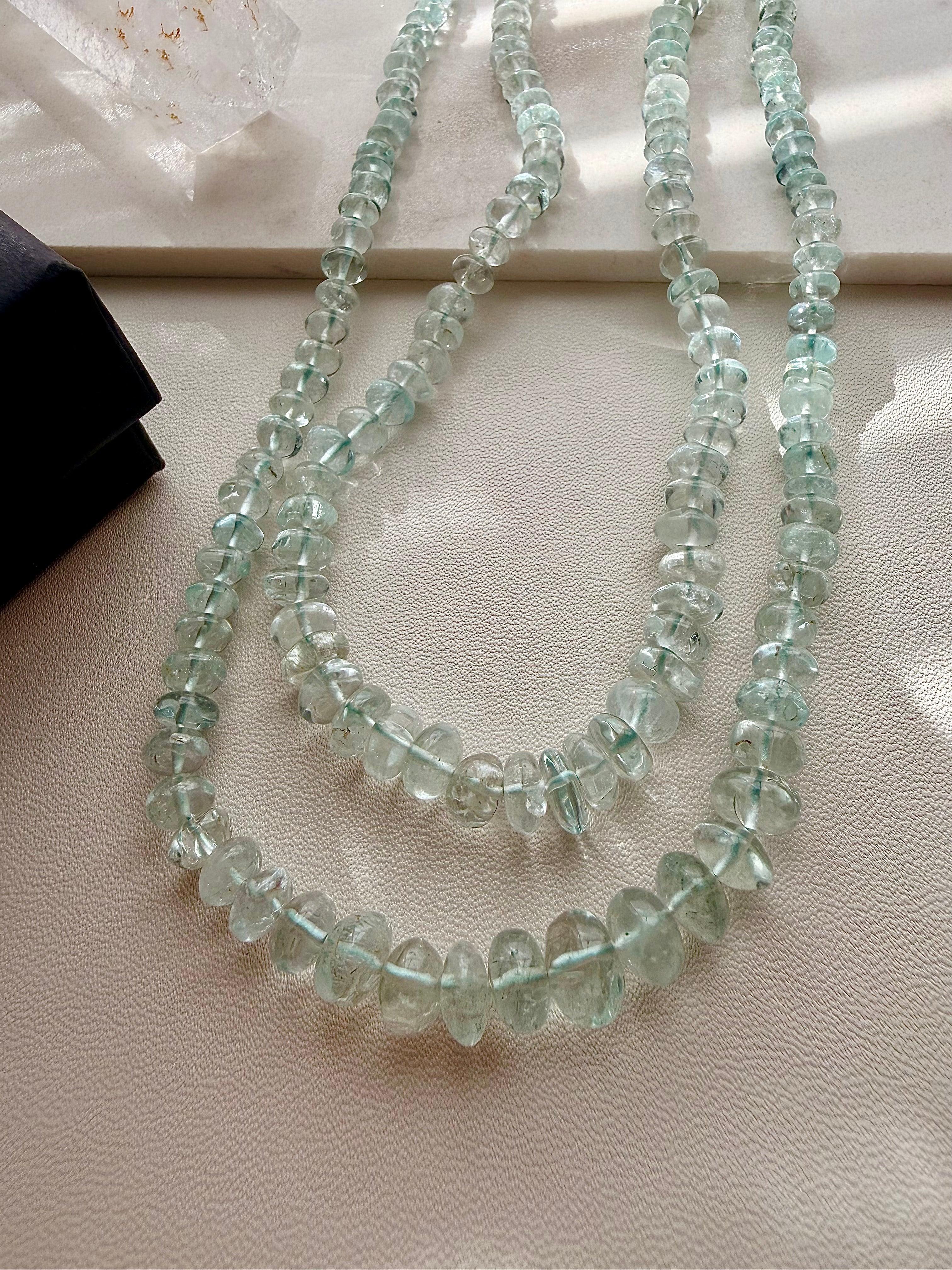 Natural Graduated Aquamarine Necklace