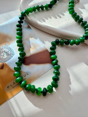 Hand Knotted natural Green Jade Necklace