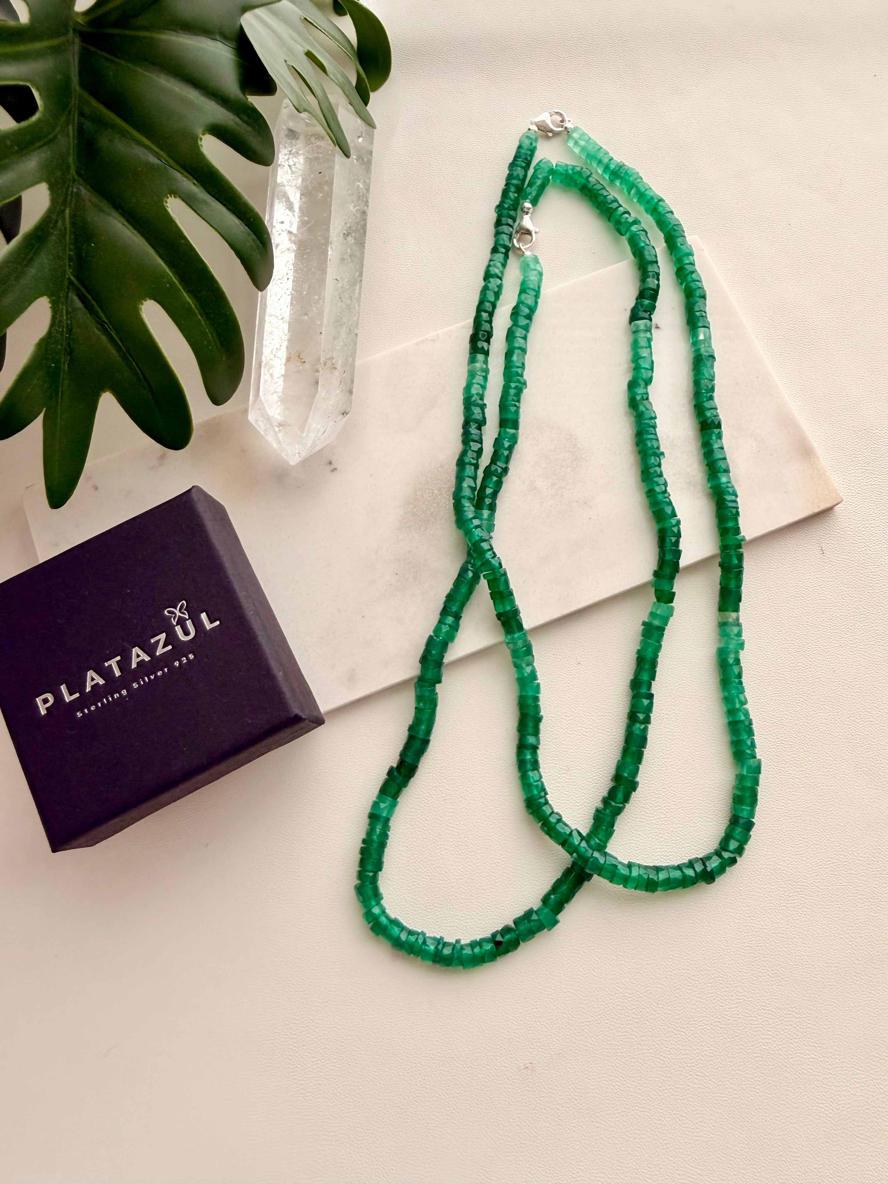 Natural Green Onyx necklace