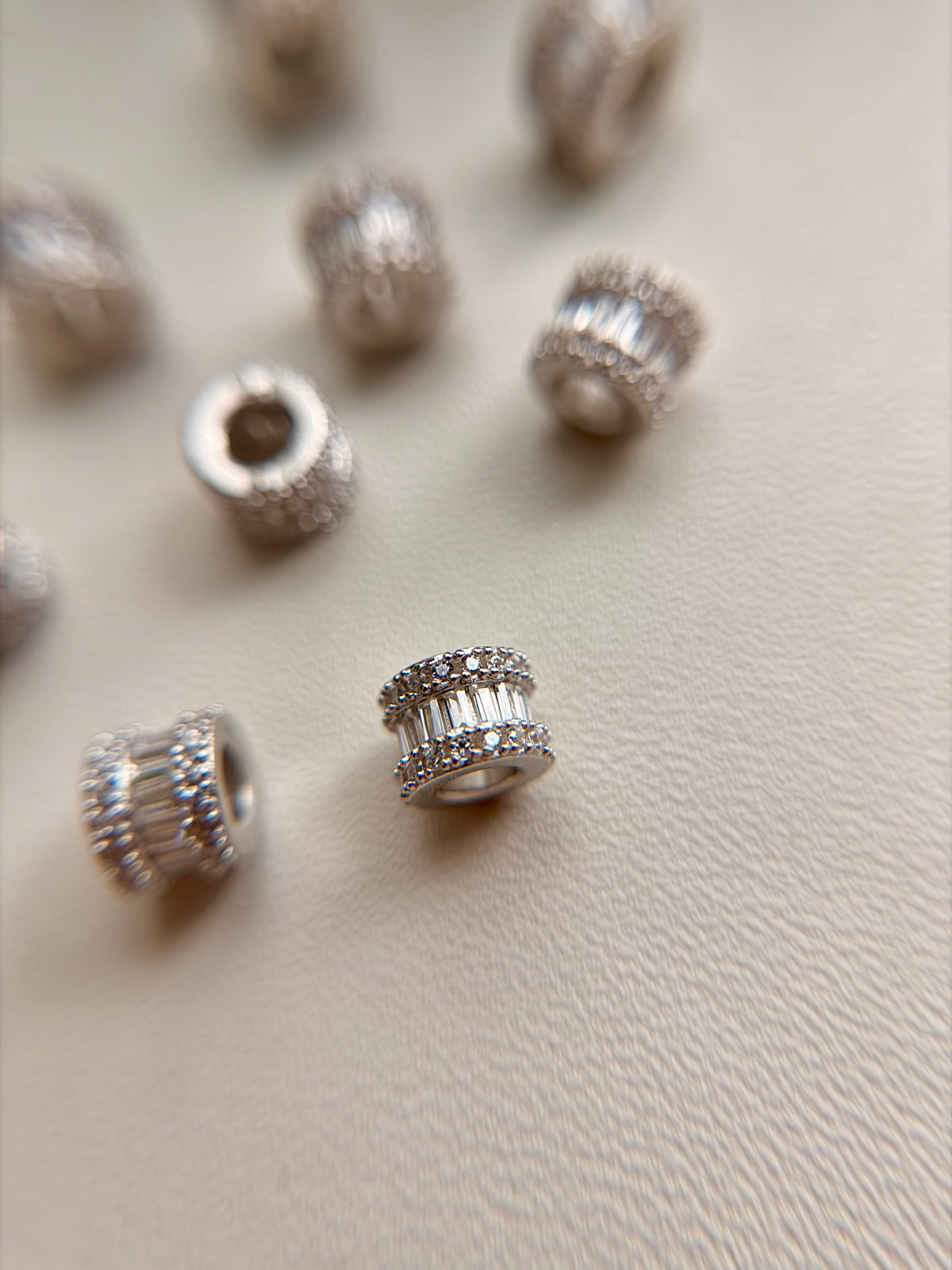 Baguette & Pavé Spacer Charm