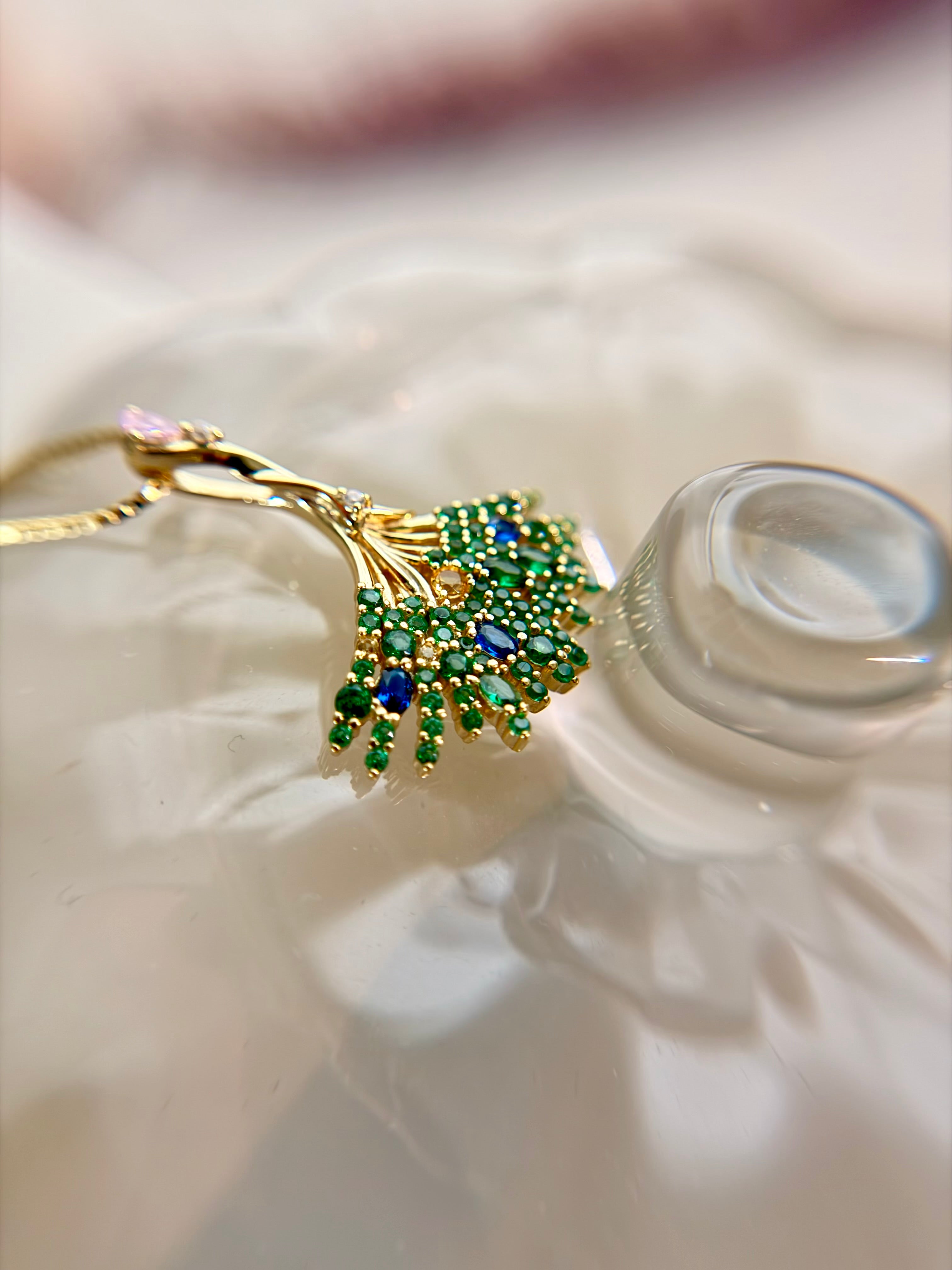 Sterling Silver Gold Plated Ginkgo Biloba Leaf Necklace