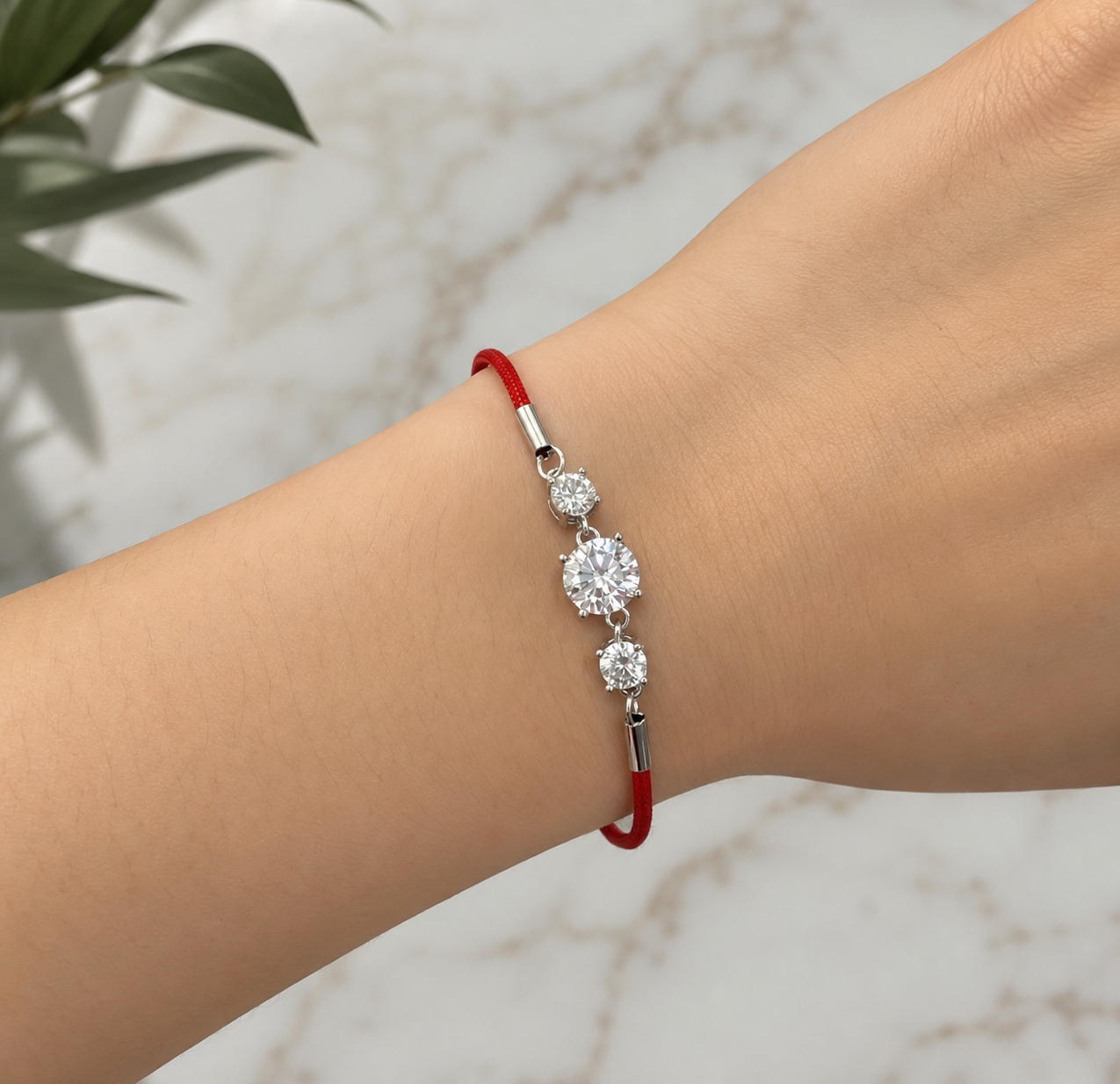Lucky Red String Moissanite Bracelet