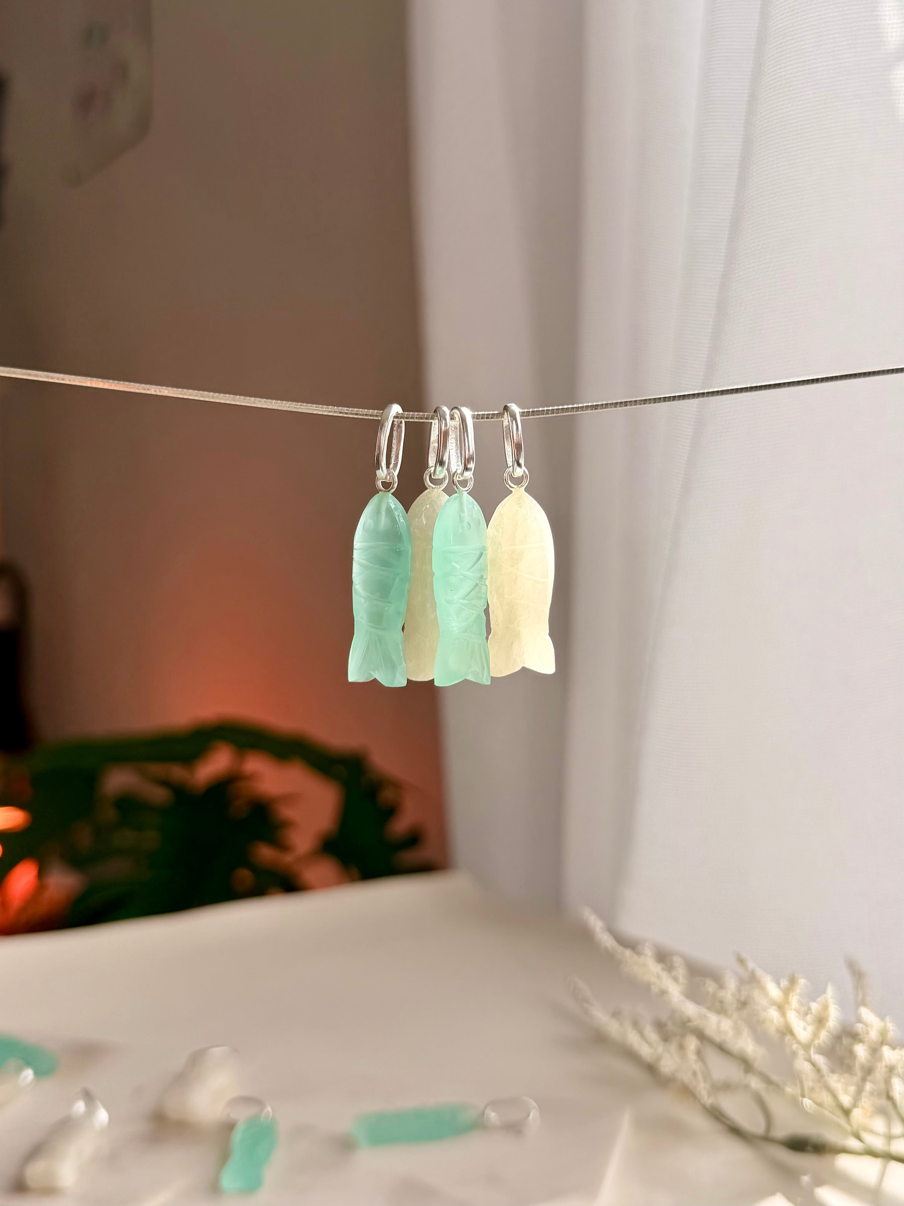 Delmar stone fish pendant