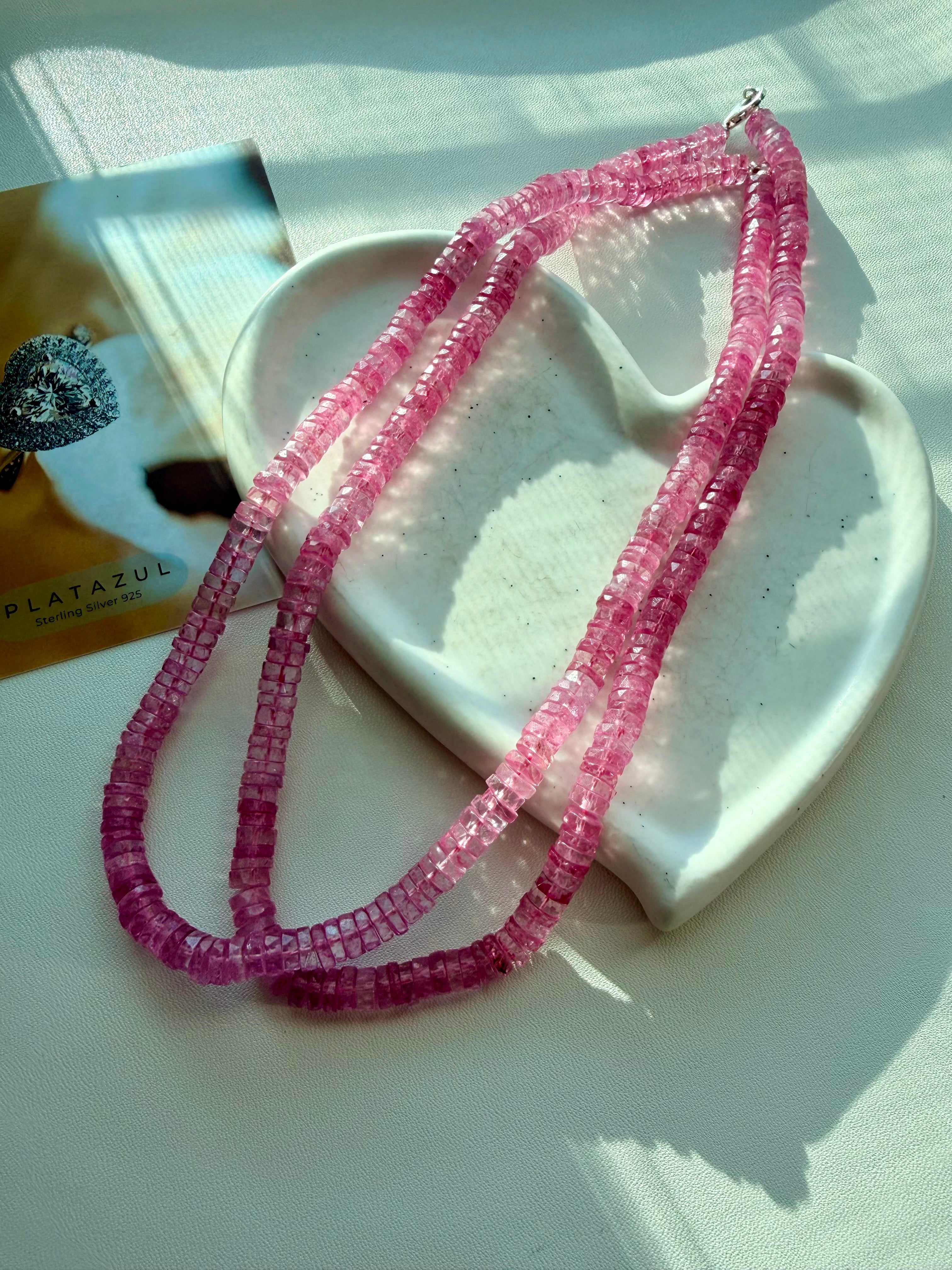 Natural Pink Topaz Necklace