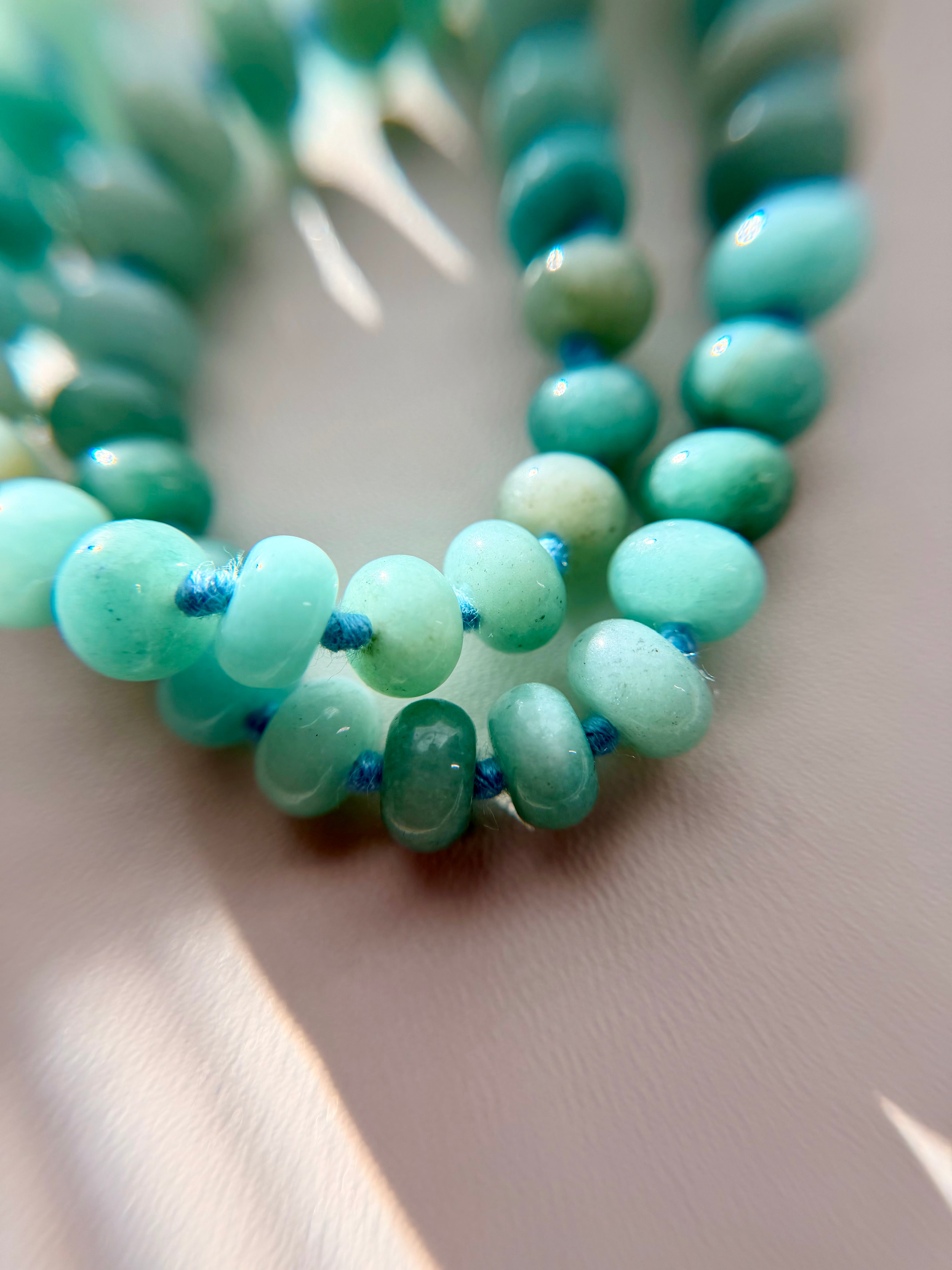 Hand Knotted natural Amazonite Necklace