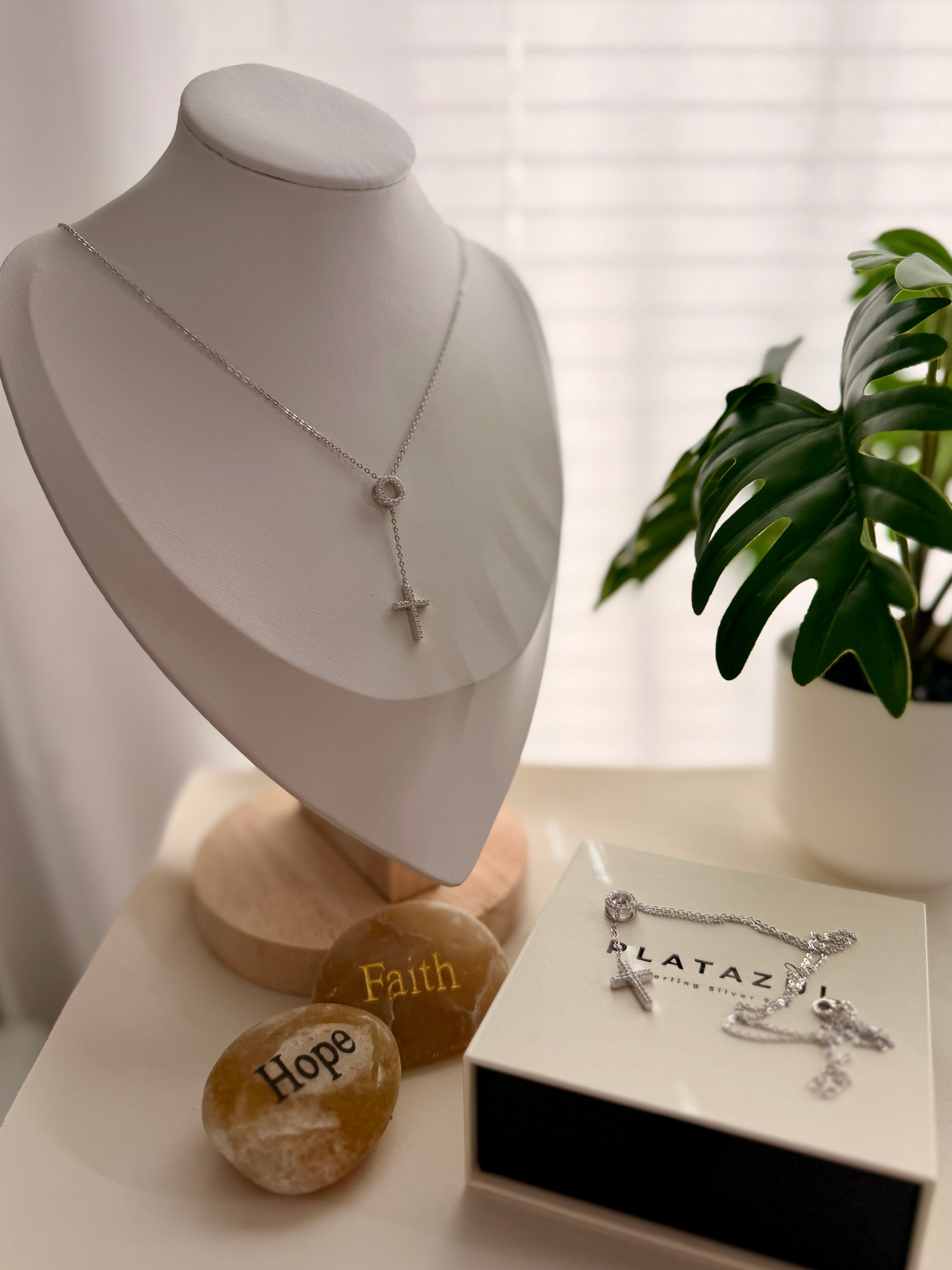 Ariana Cross Lariat Necklace