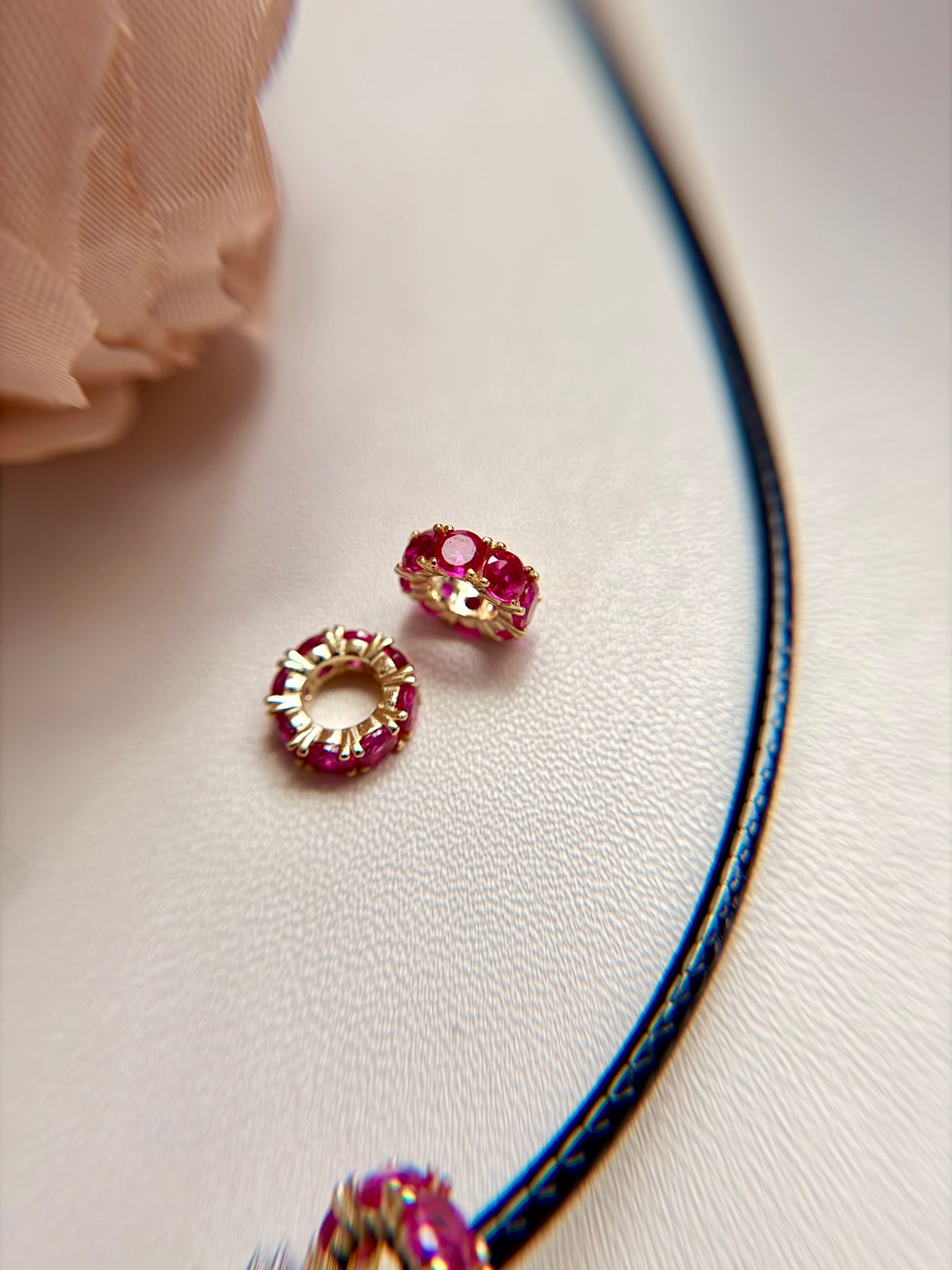 Sterling Silver CZ Slider Bead