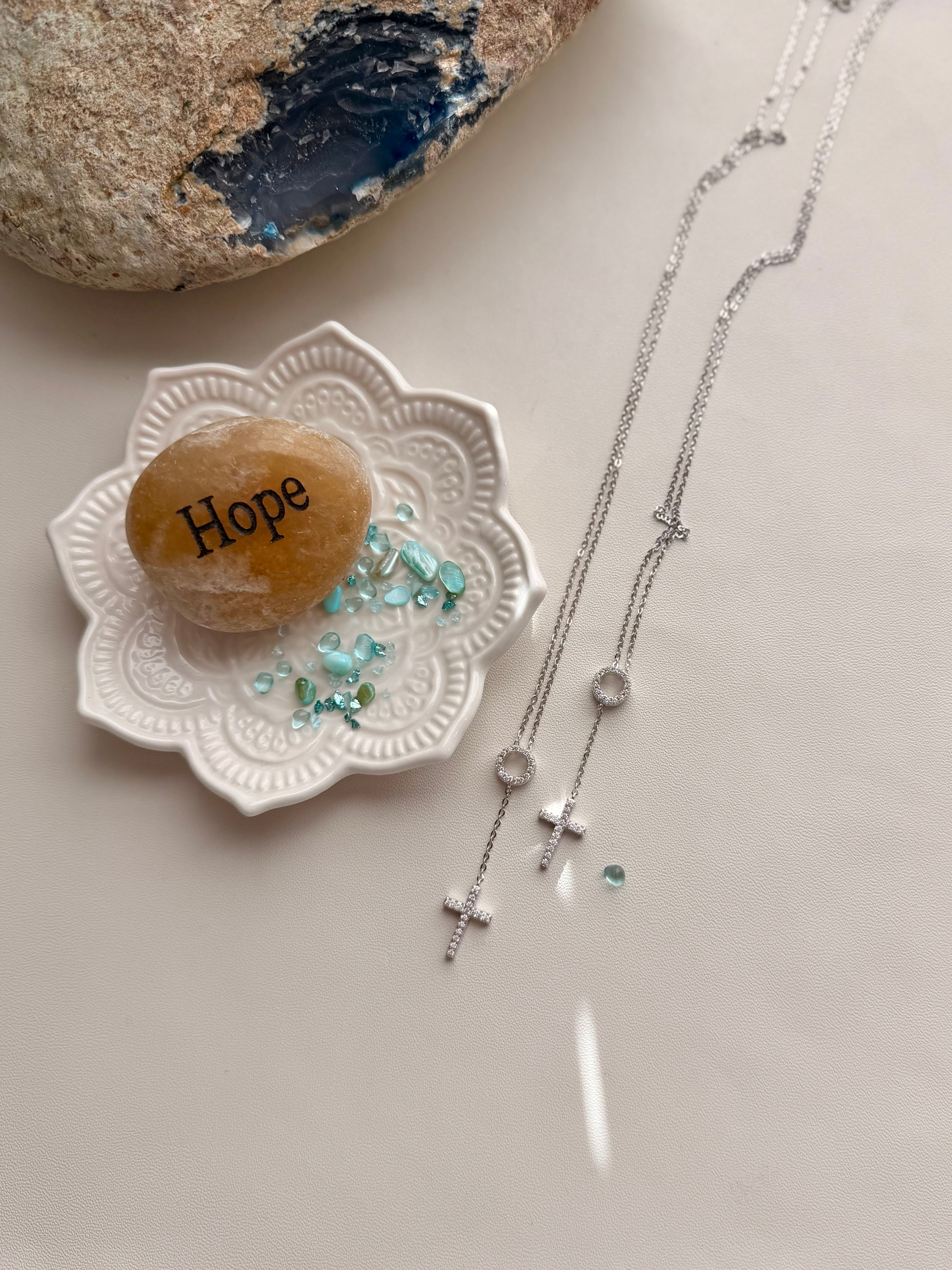 Ariana Cross Lariat Necklace