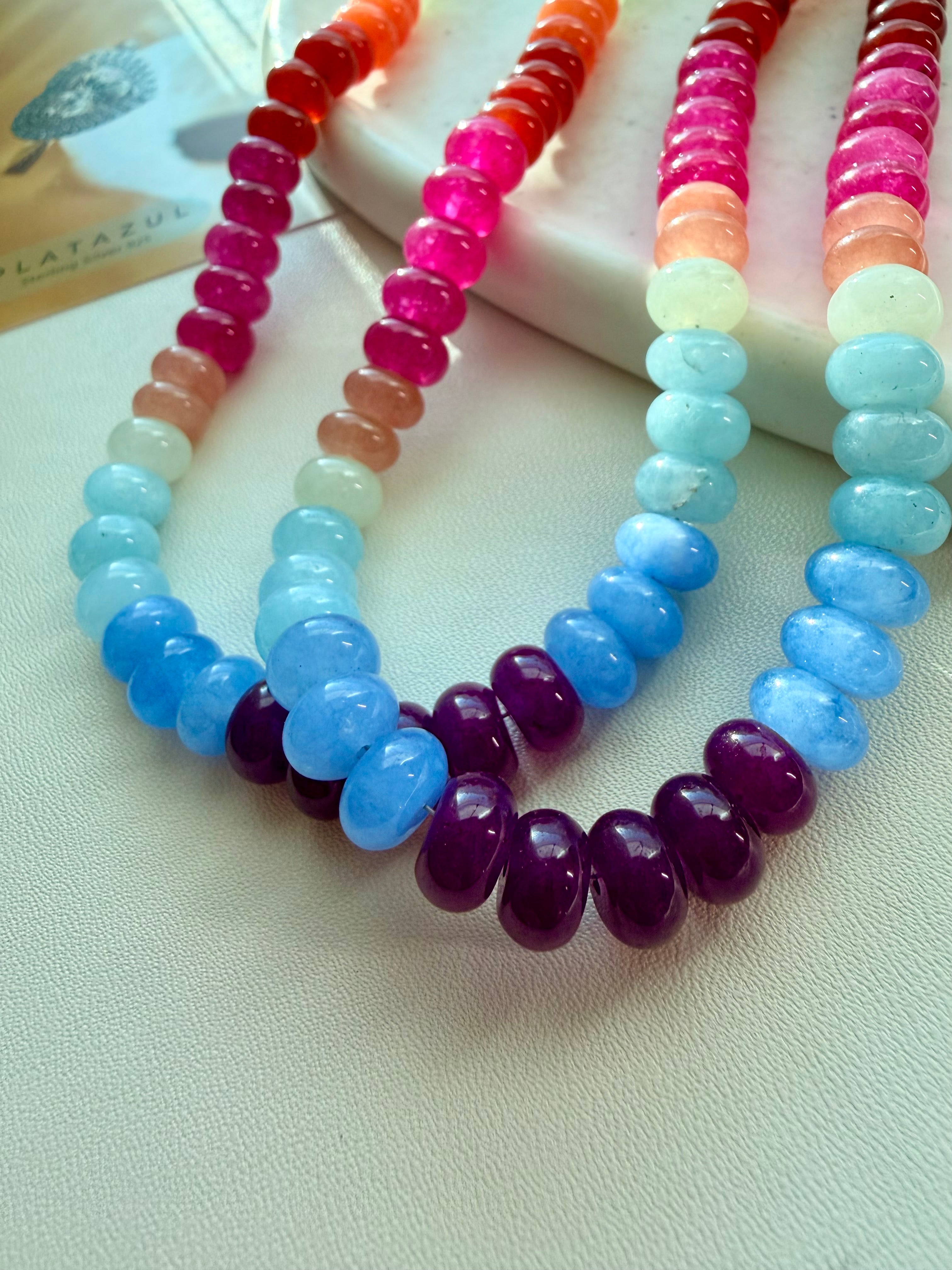 Colorful Quartz Gemstone Necklace