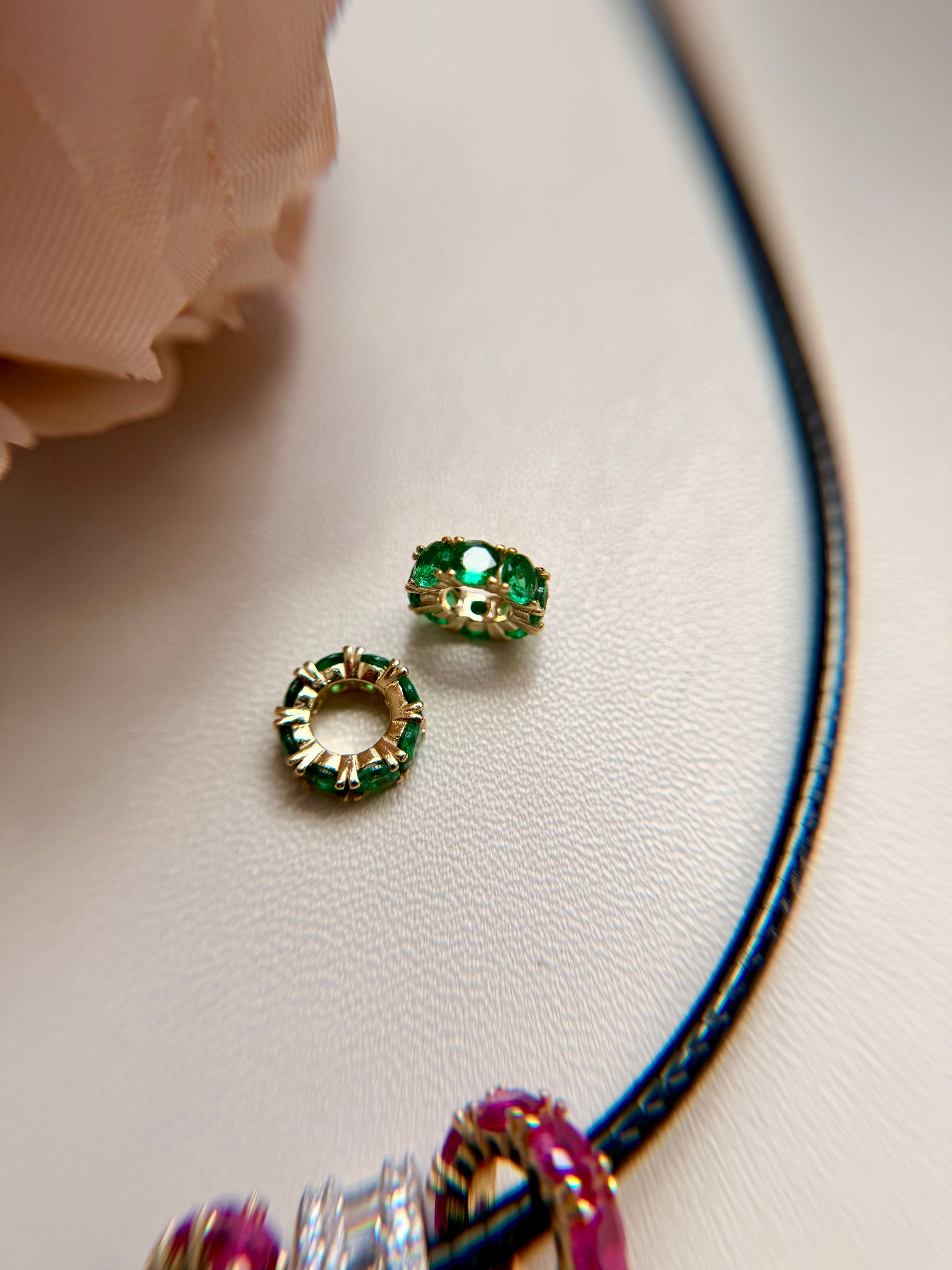 Sterling Silver CZ Slider Bead
