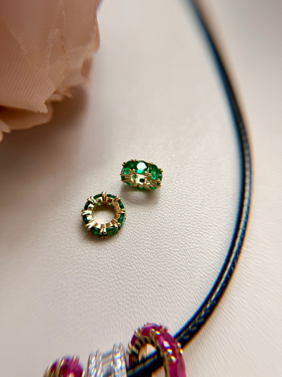 Sterling Silver CZ Slider Bead
