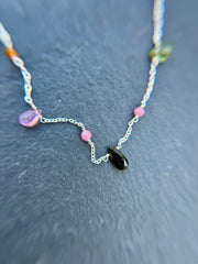 Silver Tourmaline Necklace | Handmade Julia Necklace | Platazul