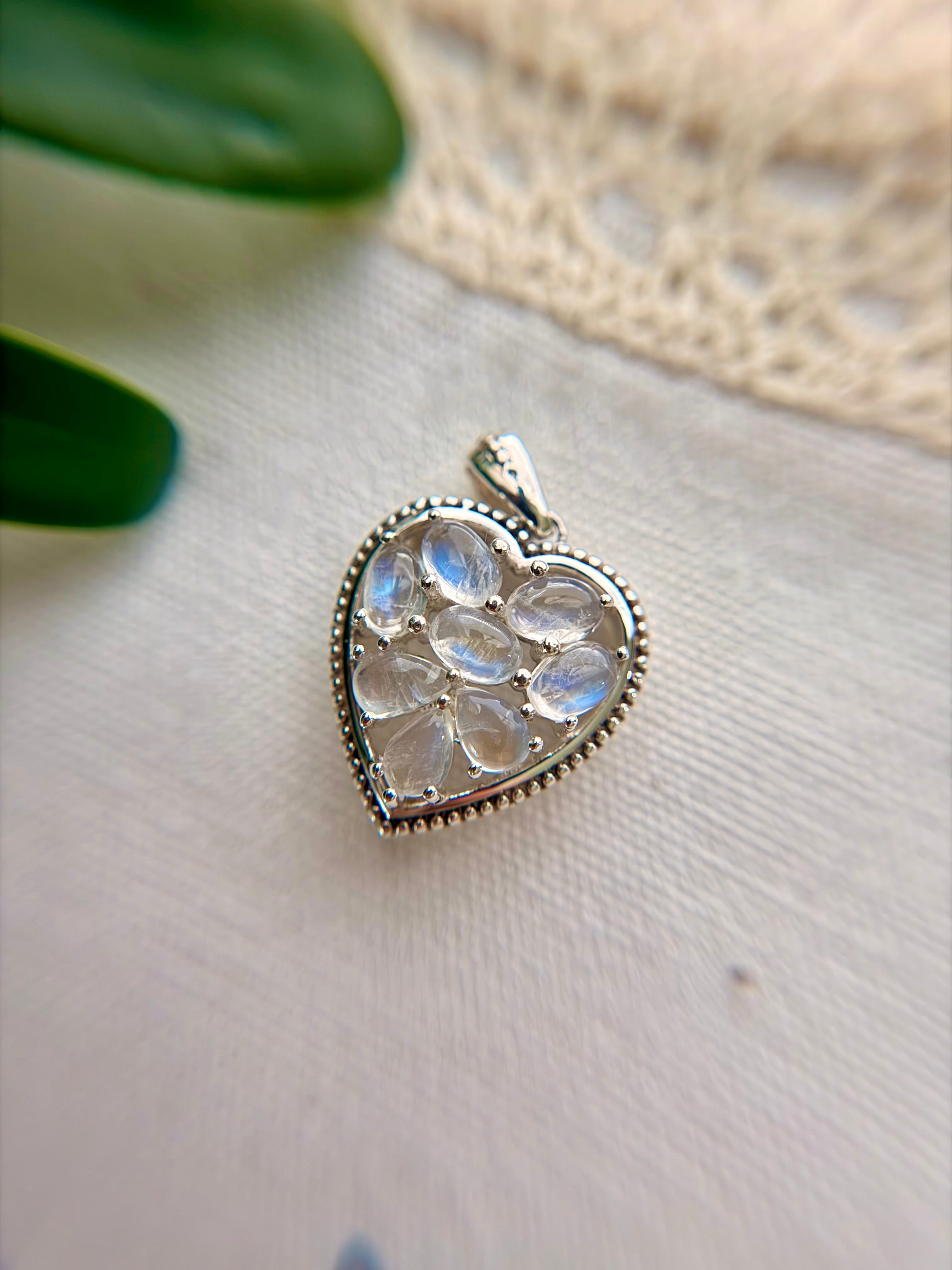 Blue Aura Moonstone Pendant
