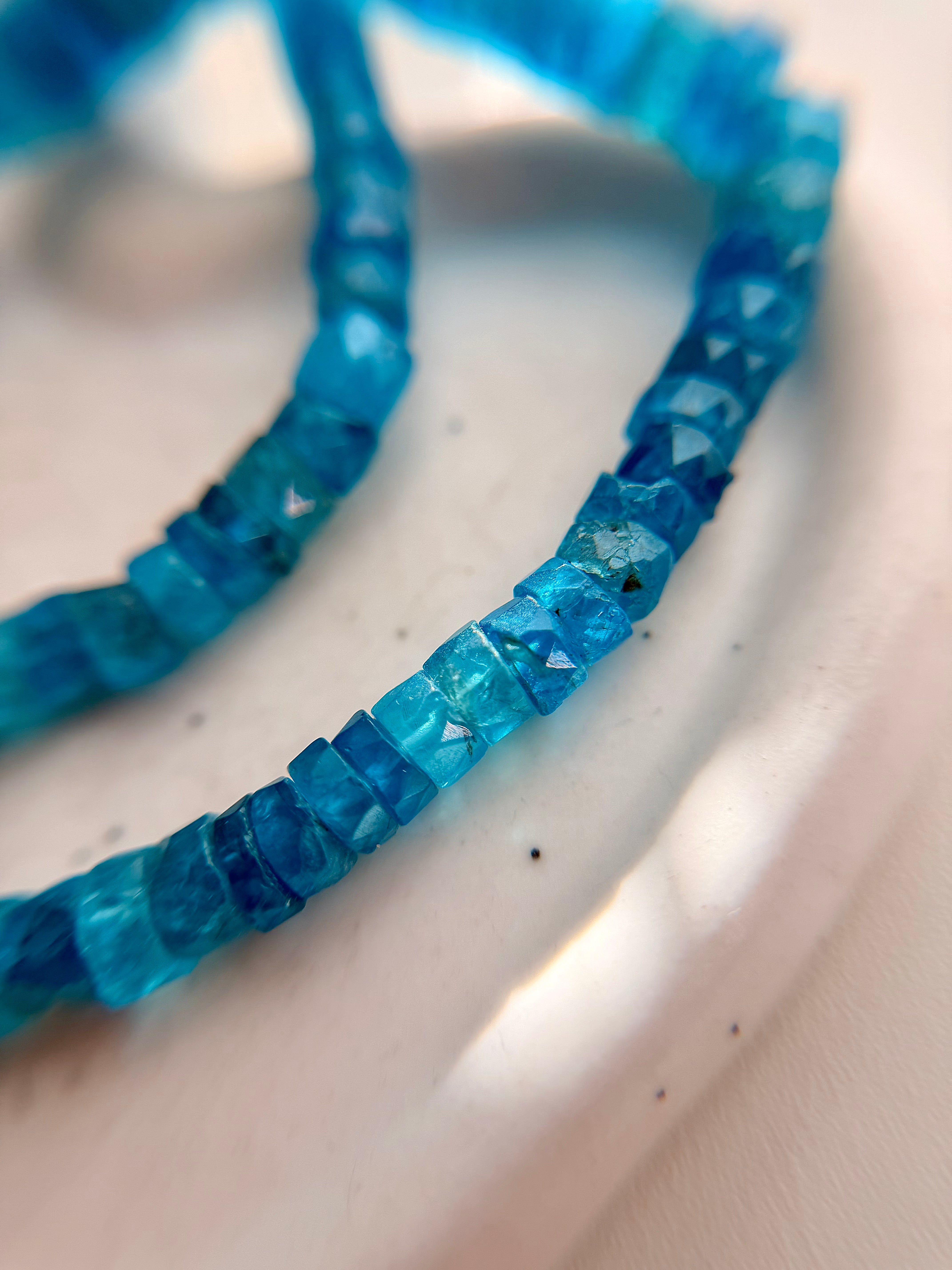 Natural Neon Apatite Faceted Necklace
