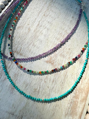 Multicolor Necklace Gemstone | Cristal Necklace | Platazul