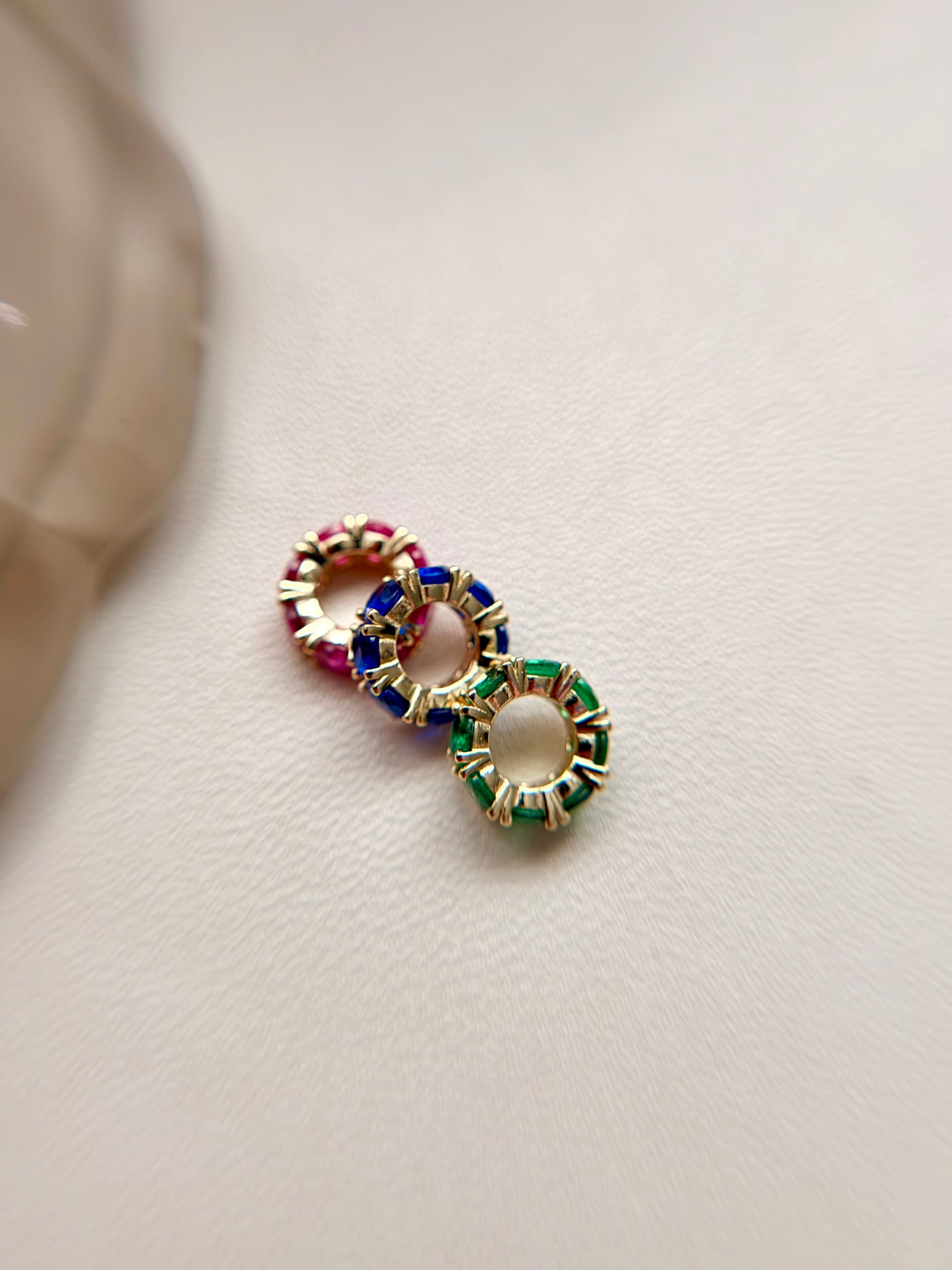 Sterling Silver CZ Slider Bead