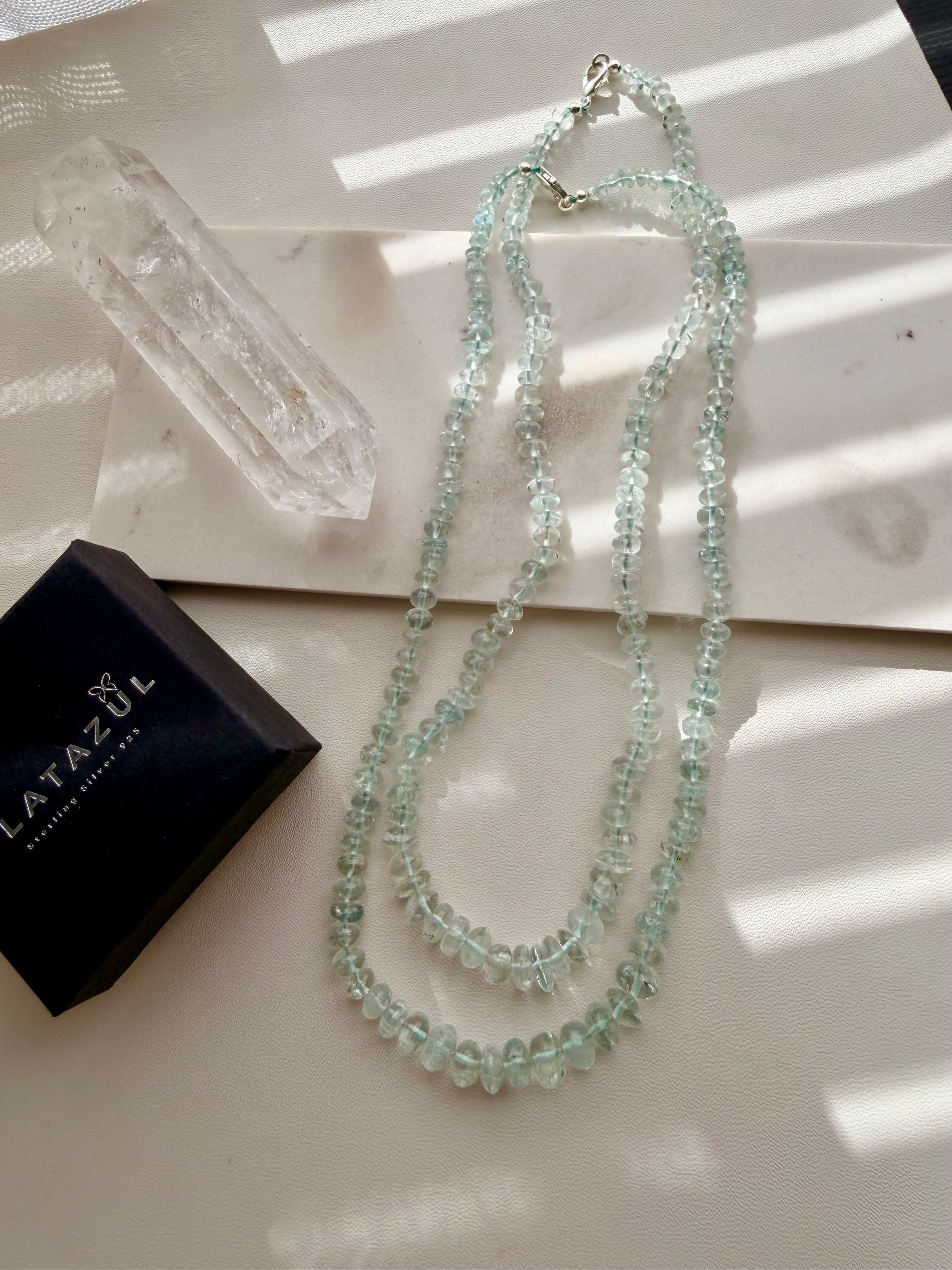 Natural Graduated Aquamarine Necklace