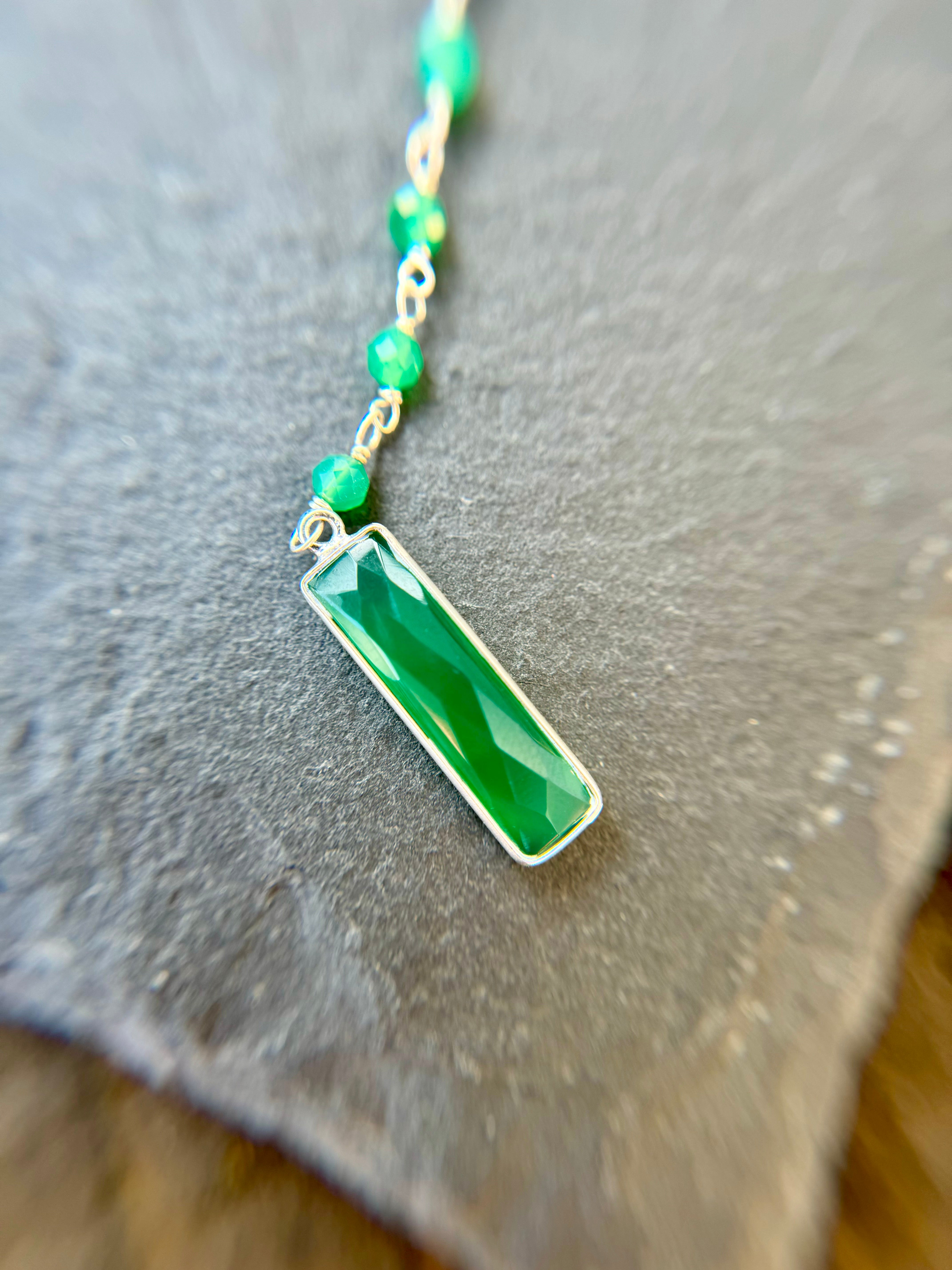 Green Onyx Stone Necklace | Flora Necklace | Platazul