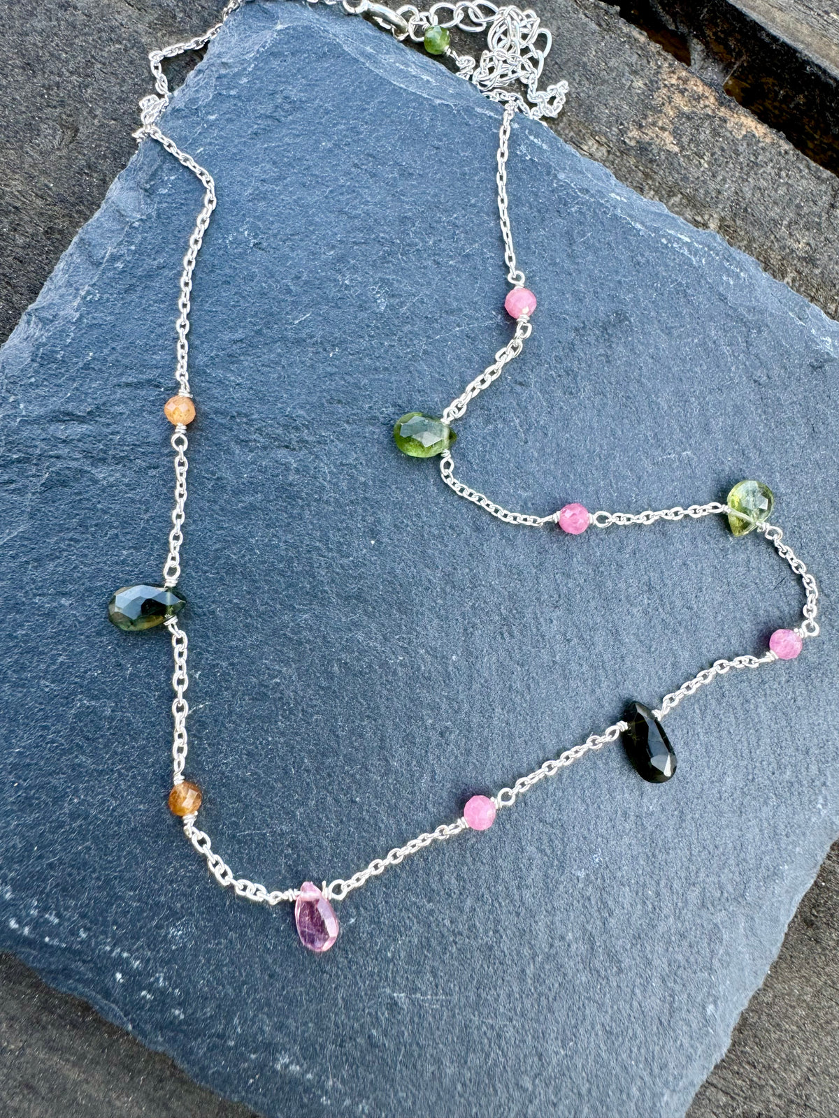 Silver Tourmaline Necklace | Handmade Julia Necklace | Platazul