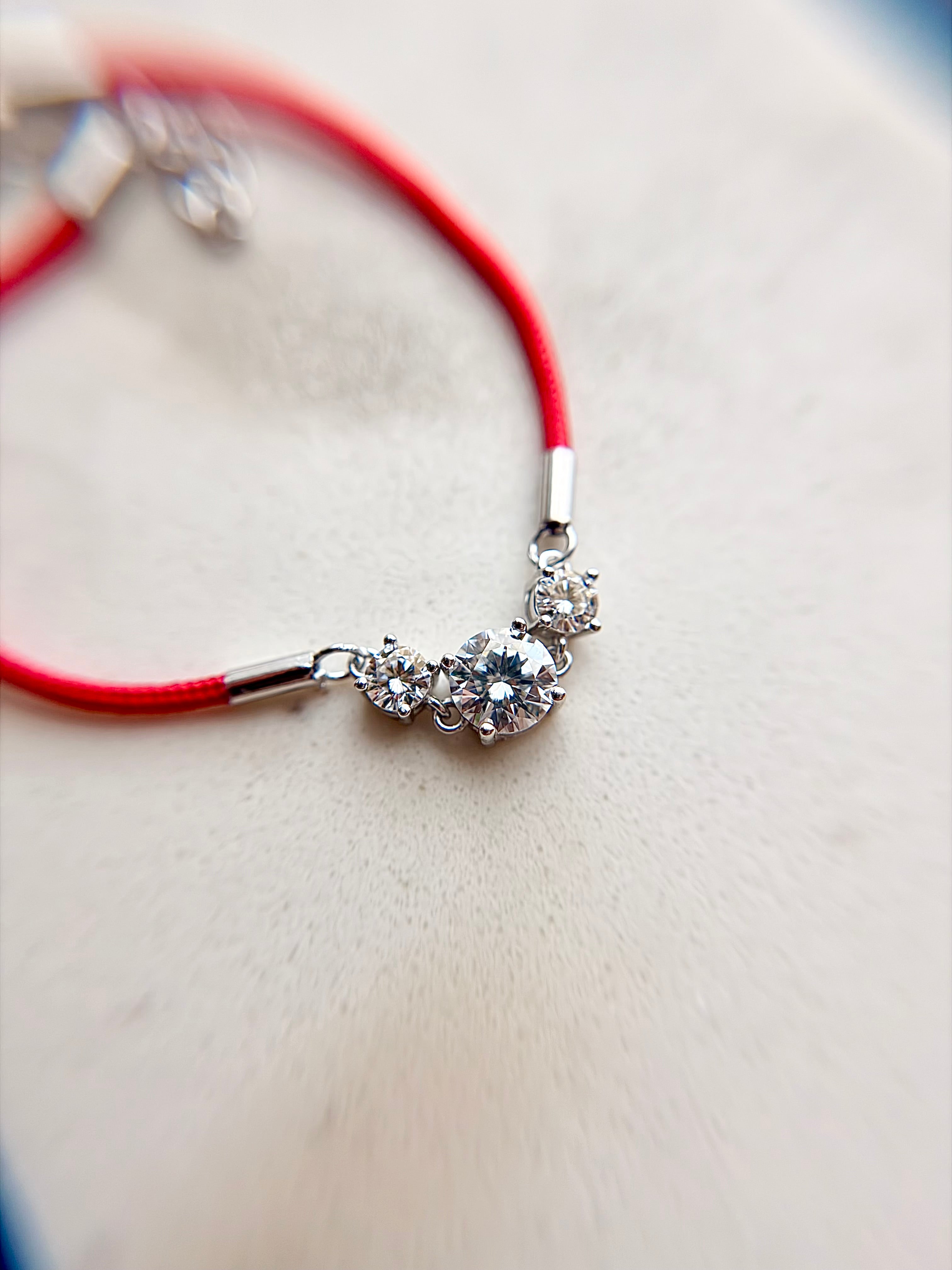 Lucky Red String Moissanite Bracelet