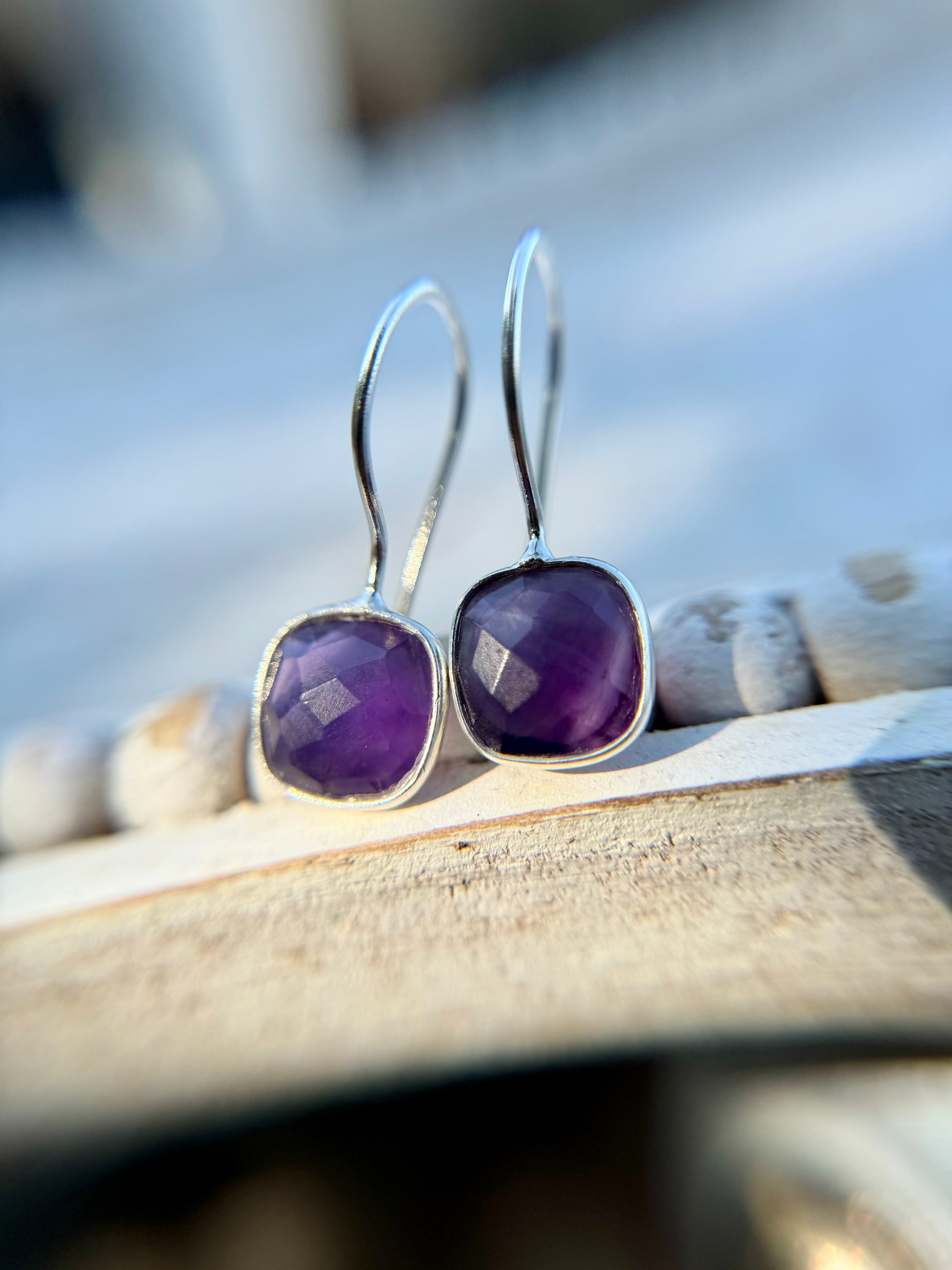 Earrings With Amethyst | Handmade Isla Earrings | Platazul