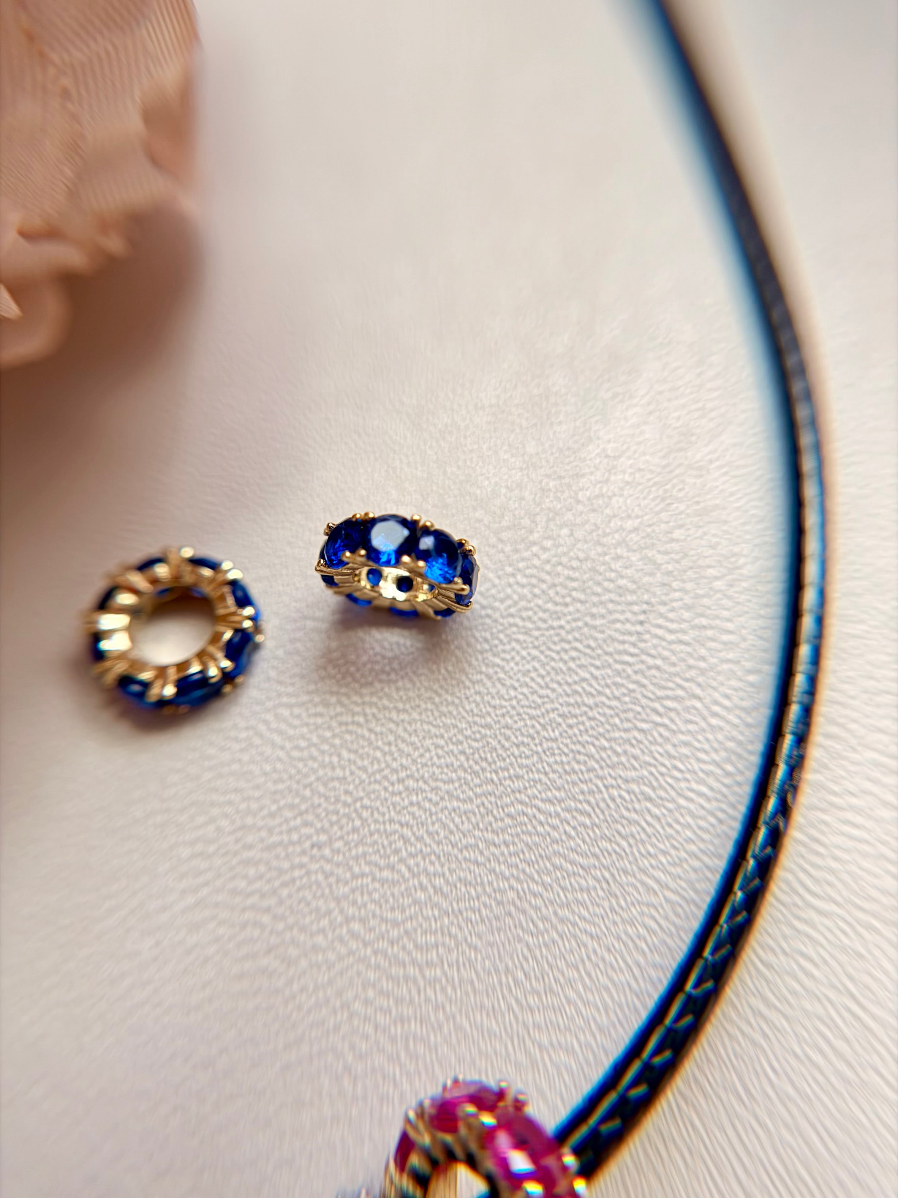 Sterling Silver CZ Slider Bead