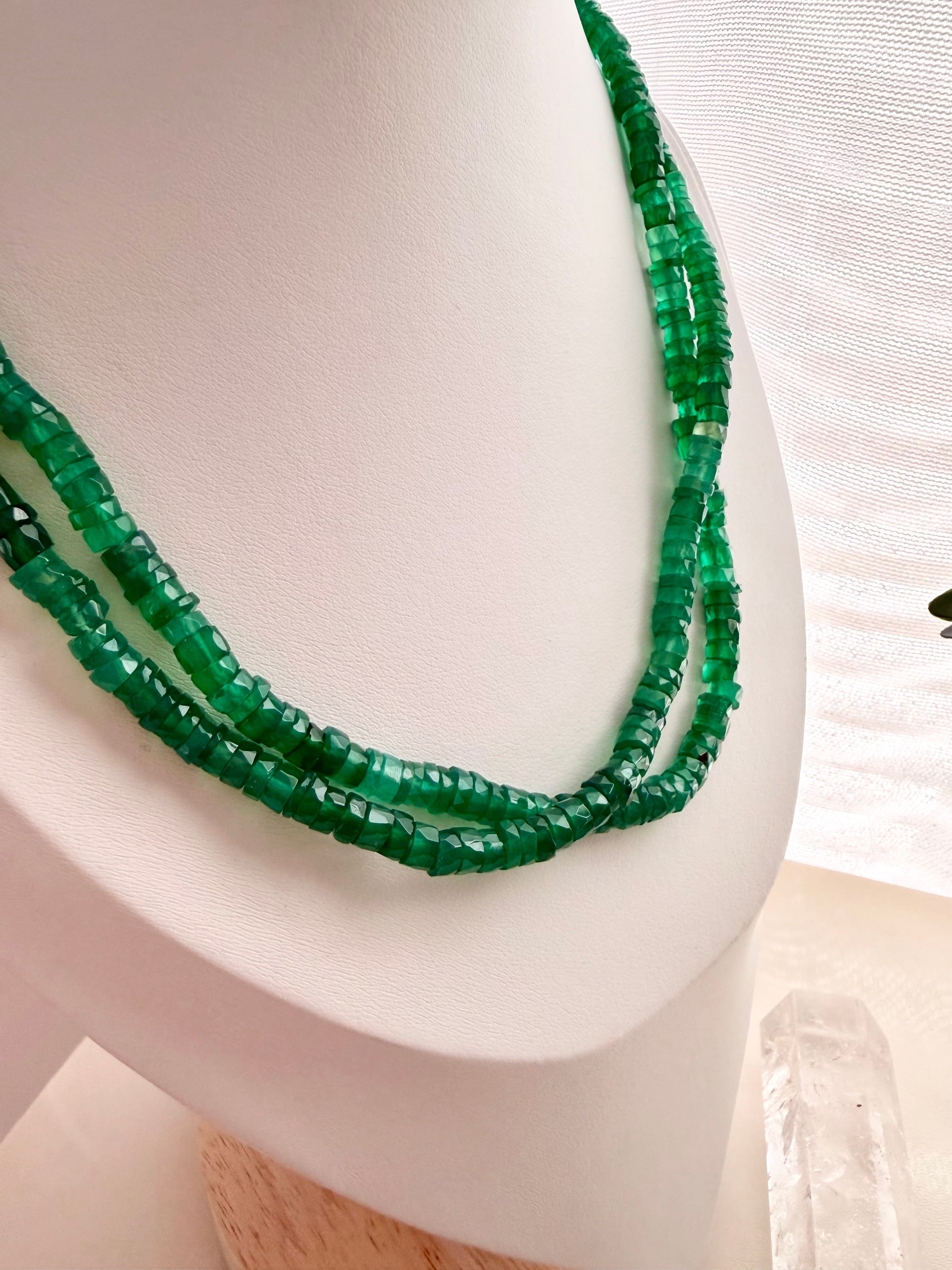 Natural Green Onyx necklace