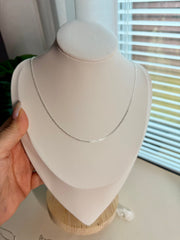Silver 925 Italian Flat Marina Chain Necklace 1.5 mm