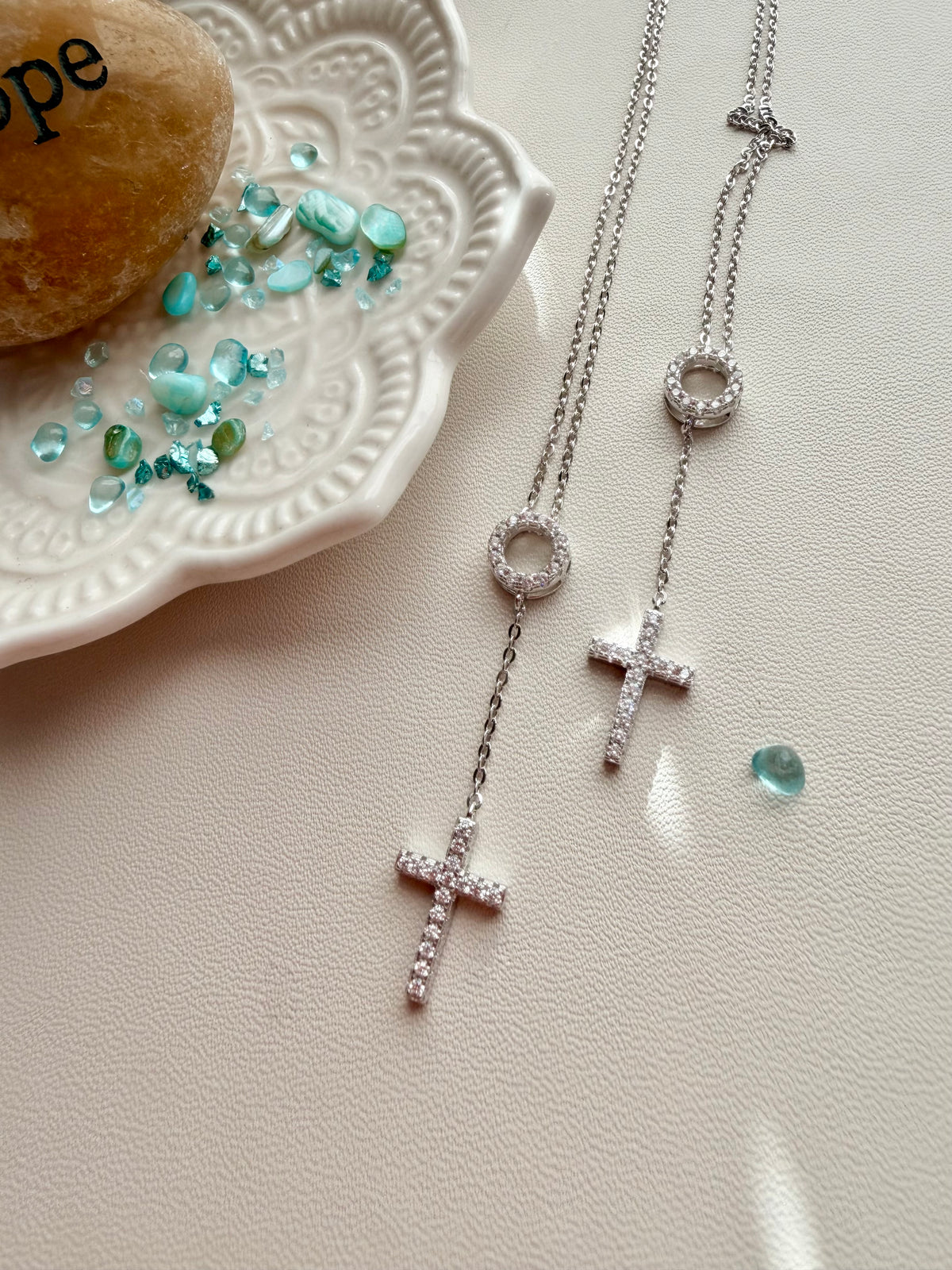 Ariana Cross Lariat Necklace