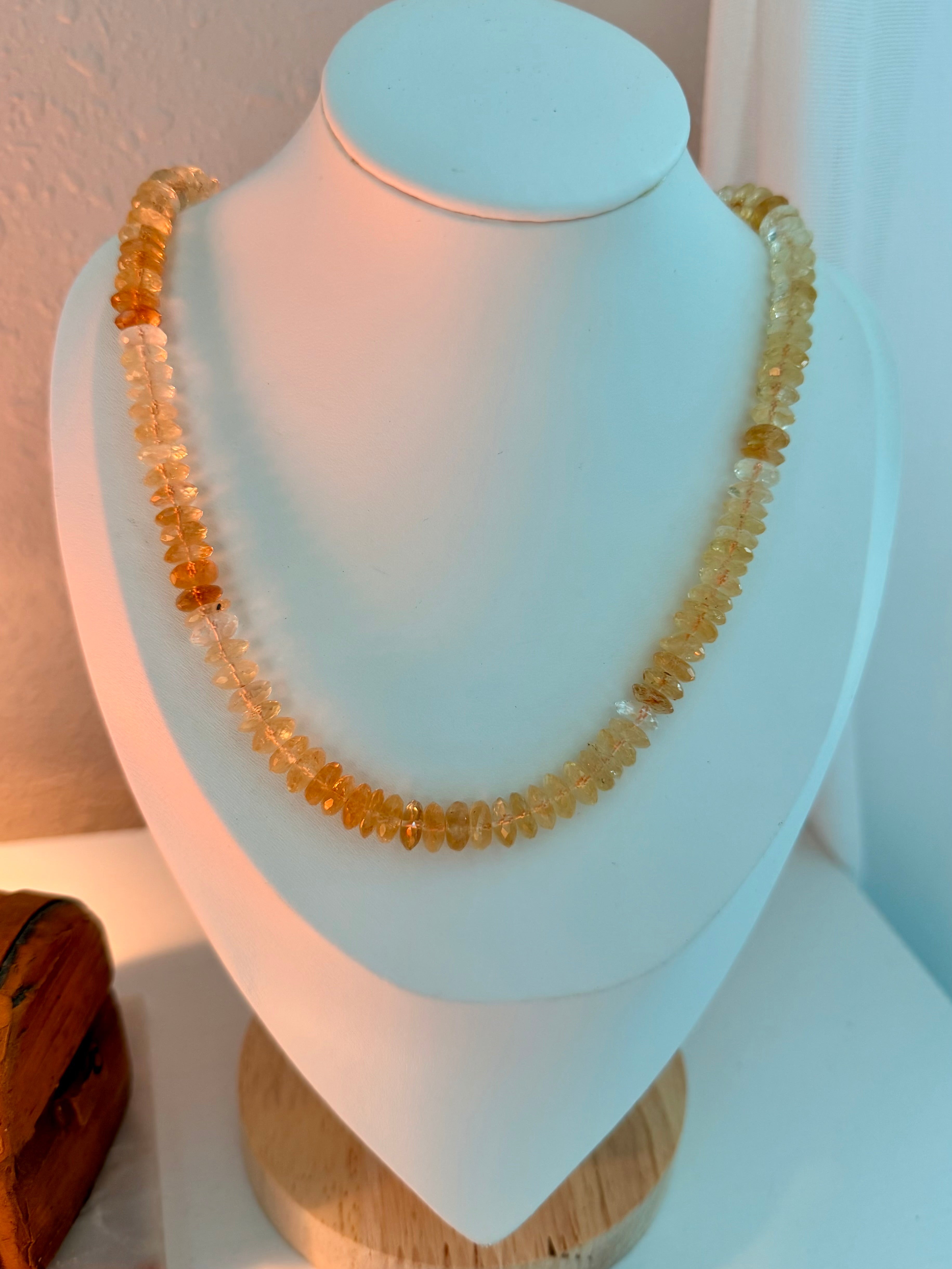 Shaded Natural Citrine Necklace