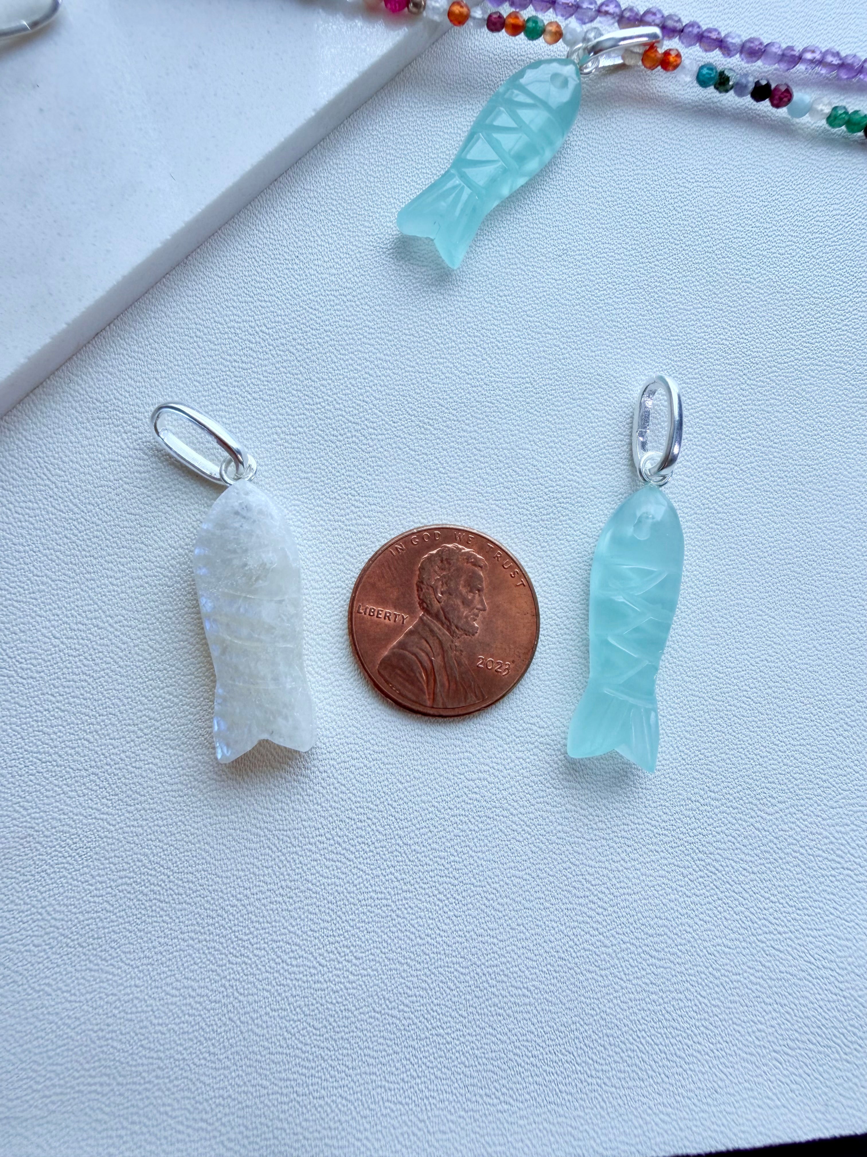 Delmar stone fish pendant