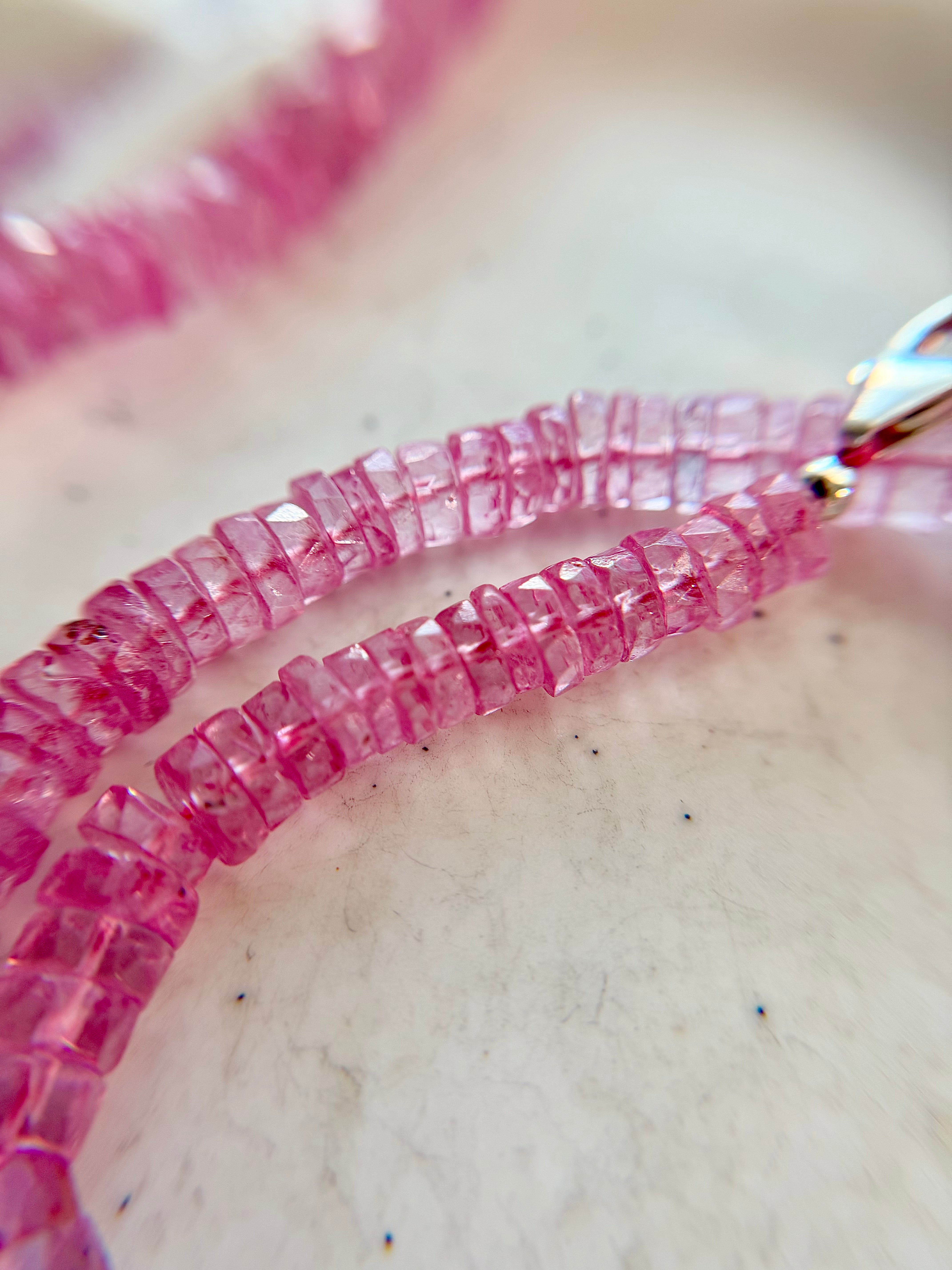 Natural Pink Topaz Necklace