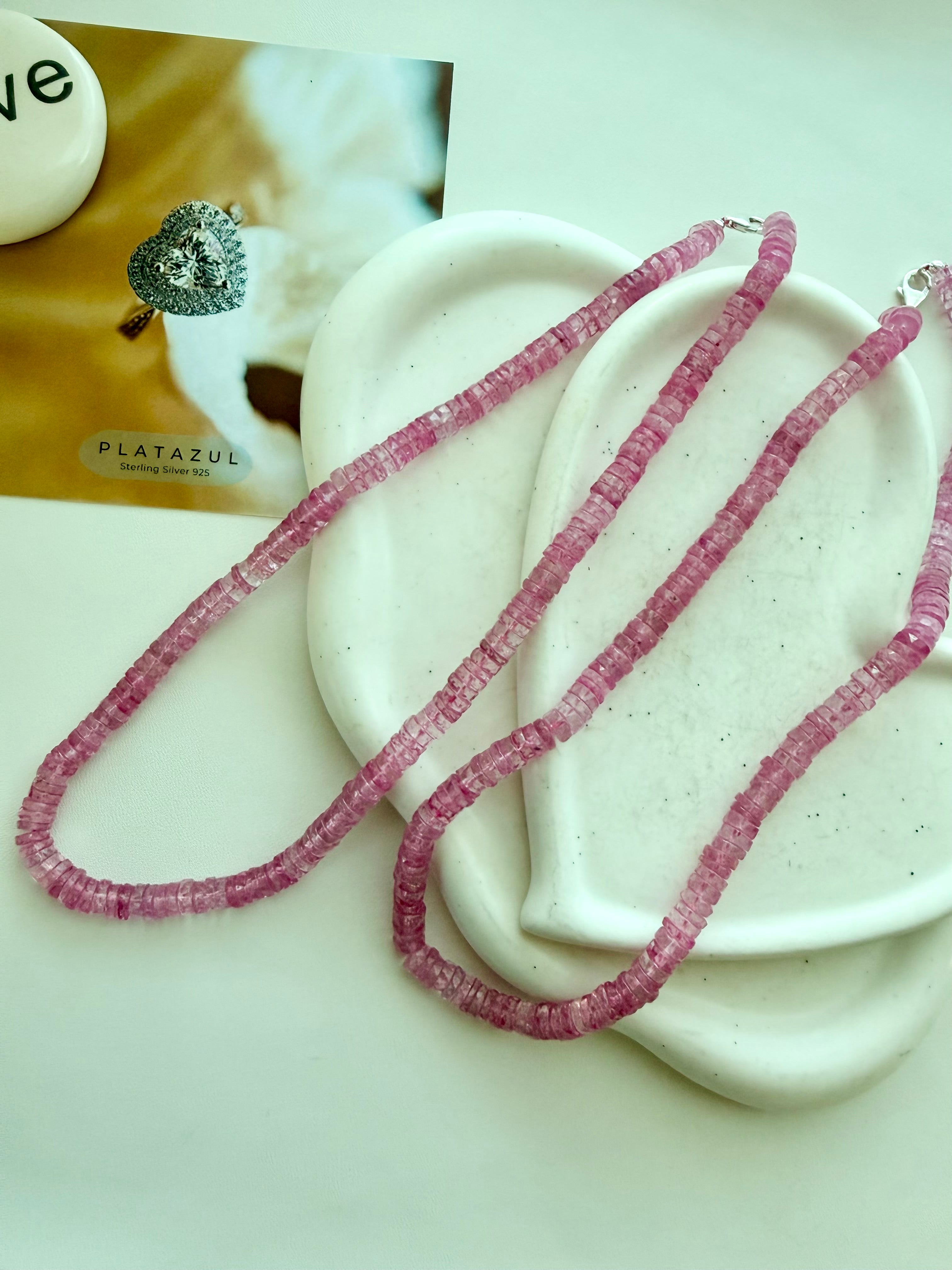 Natural Pink Topaz Necklace