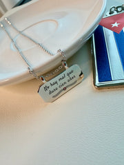 Engraved Cuban Saying Necklace