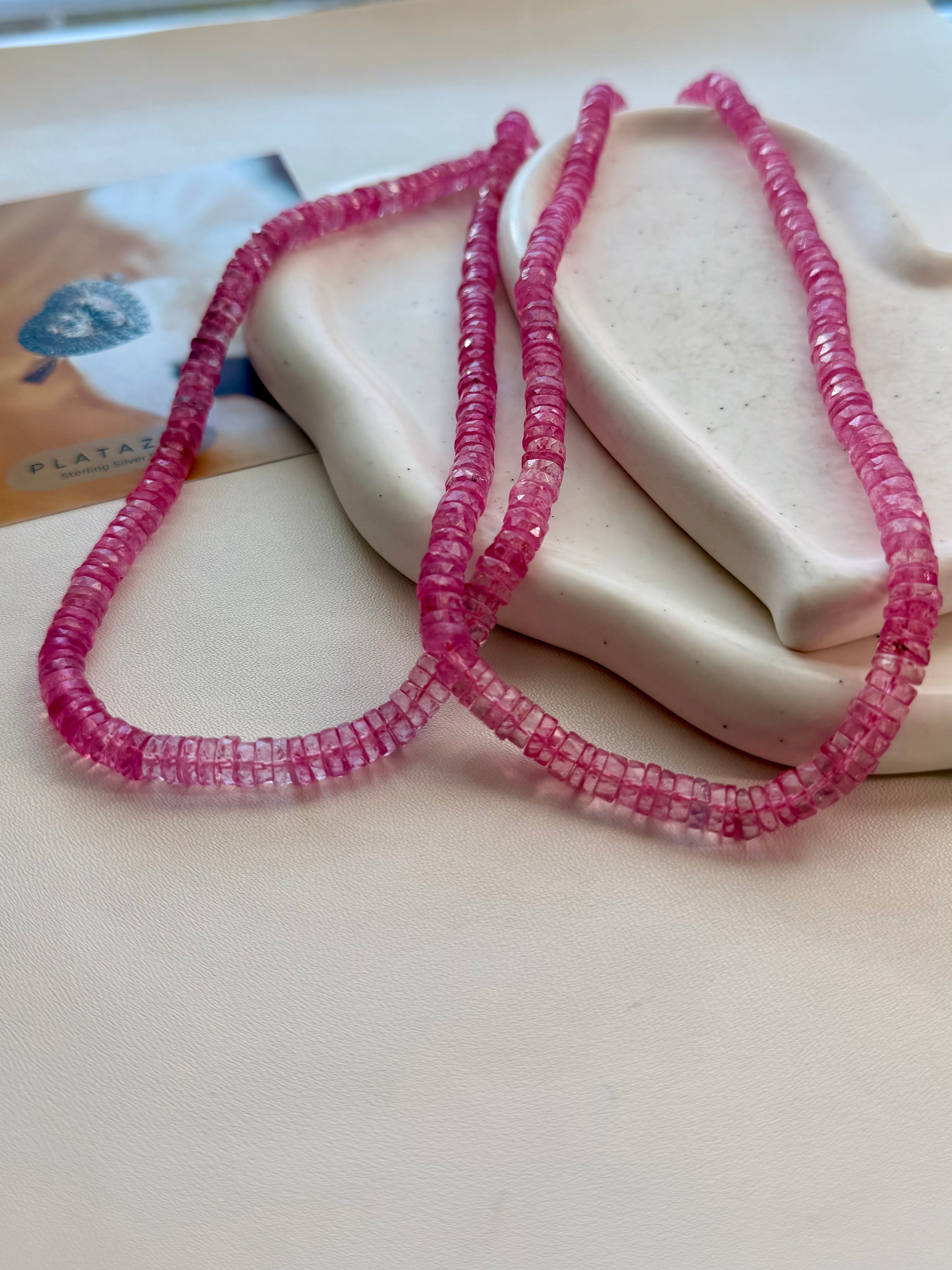 Natural Pink Topaz Necklace
