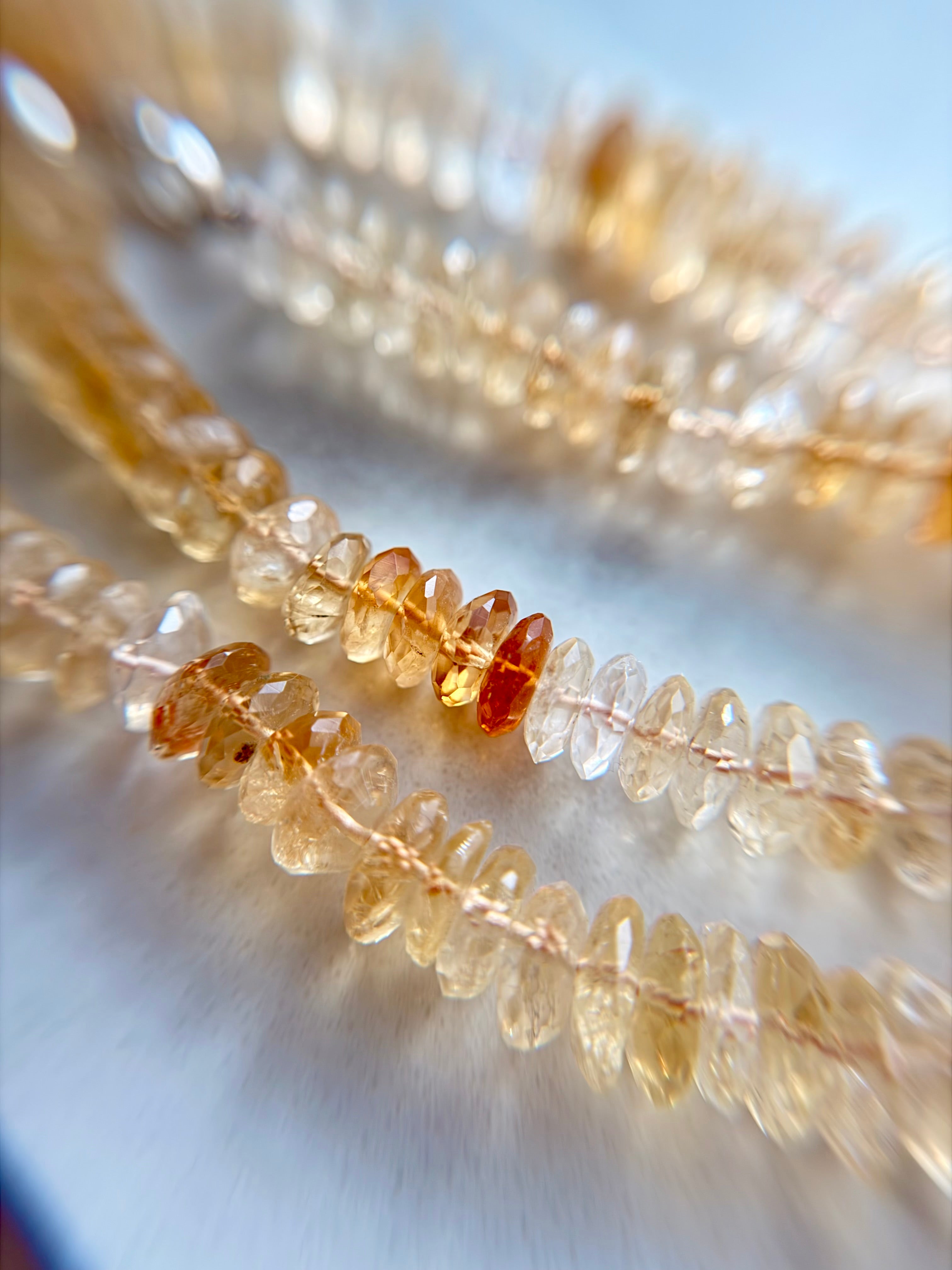 Shaded Natural Citrine Necklace