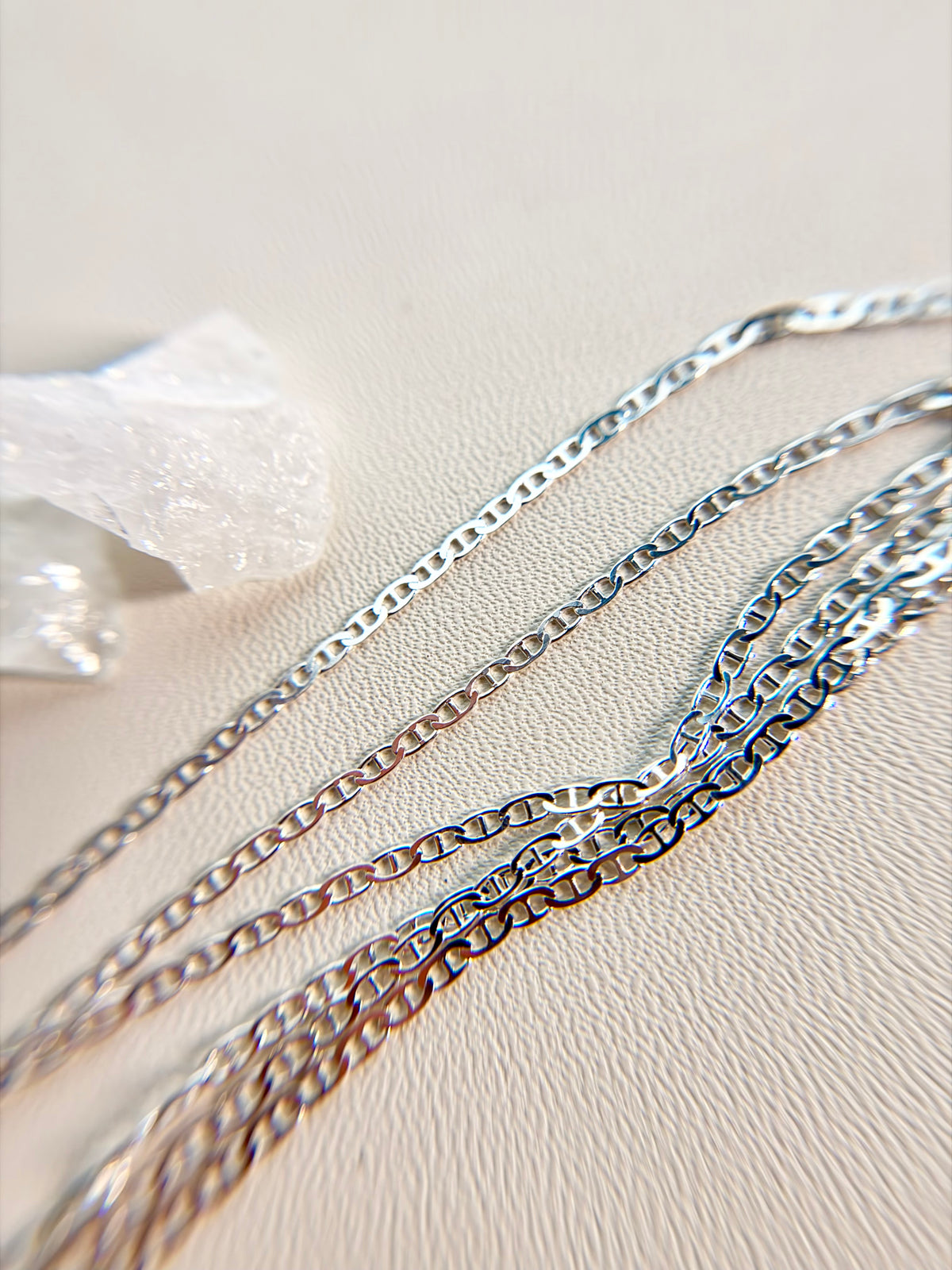 Silver 925 Italian Flat Marina Chain Necklace 1.5 mm