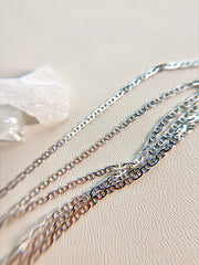 Silver 925 Italian Flat Marina Chain Necklace 1.5 mm