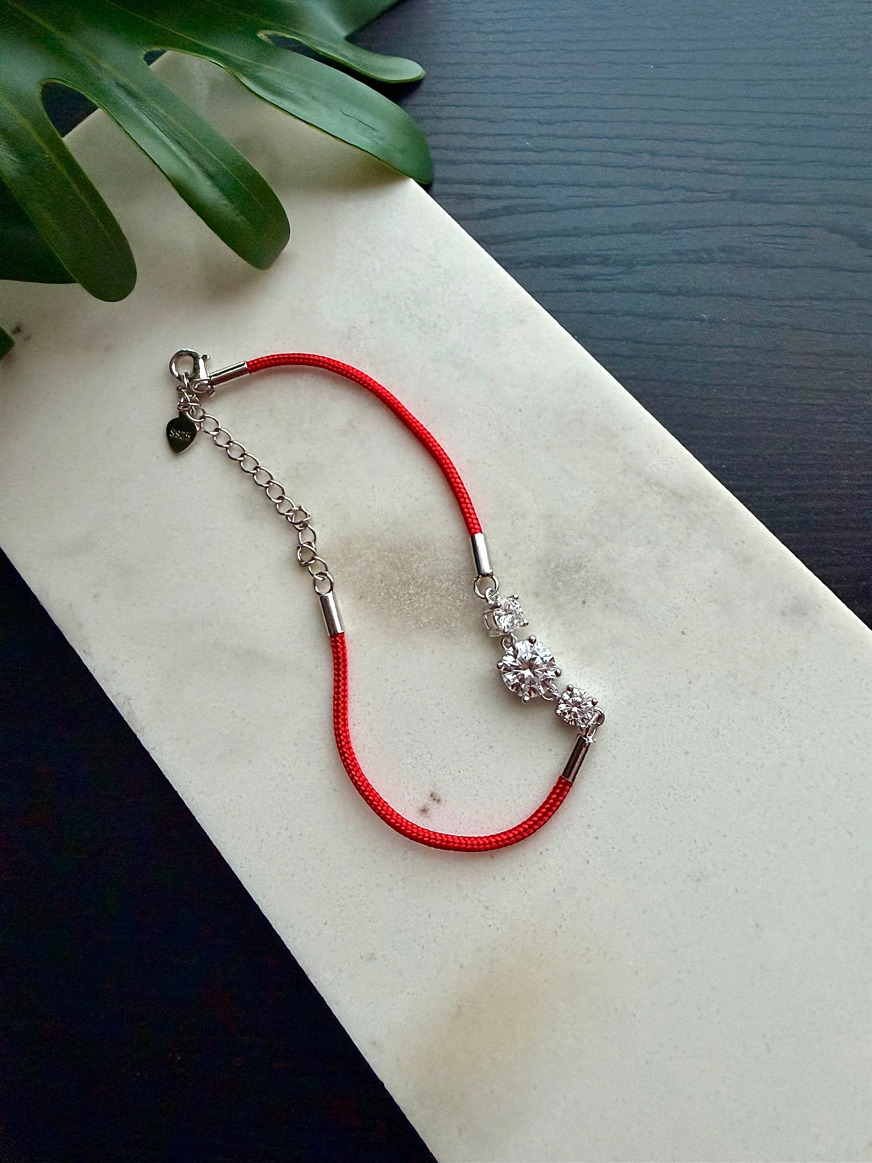 Lucky Red String Moissanite Bracelet