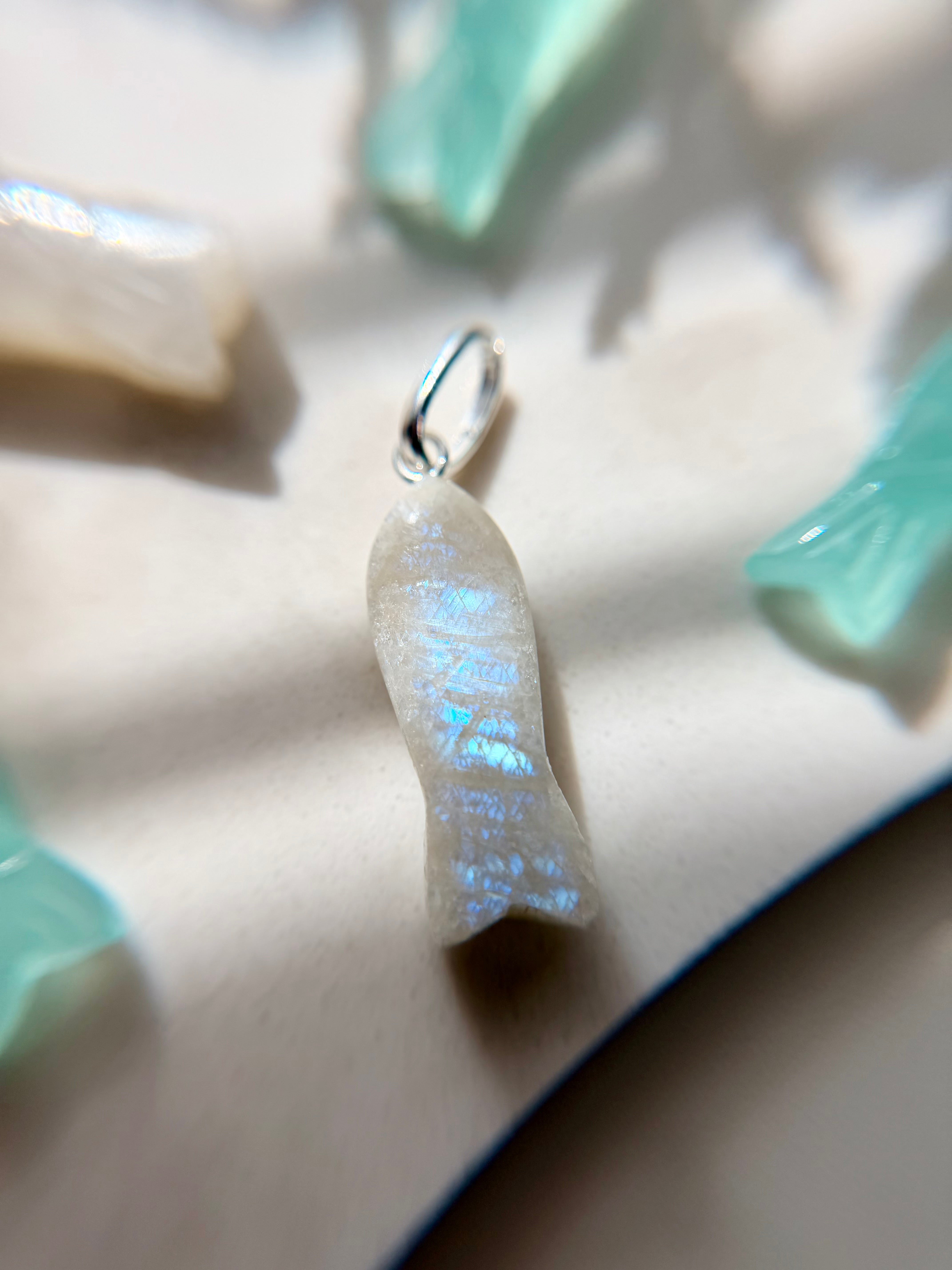 Delmar stone fish pendant