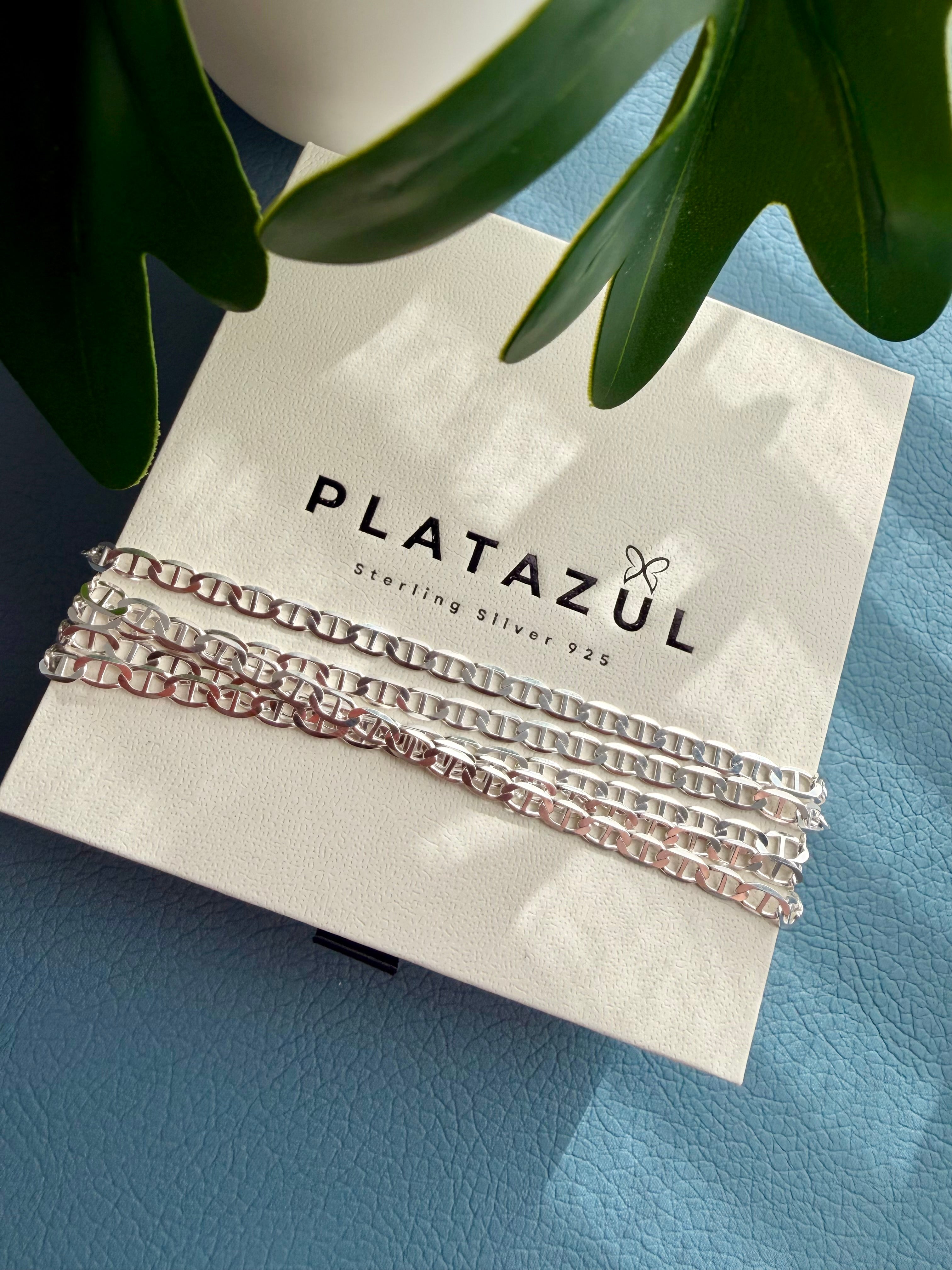 Italian Flat Mariner Bracelet – Sterling Silver