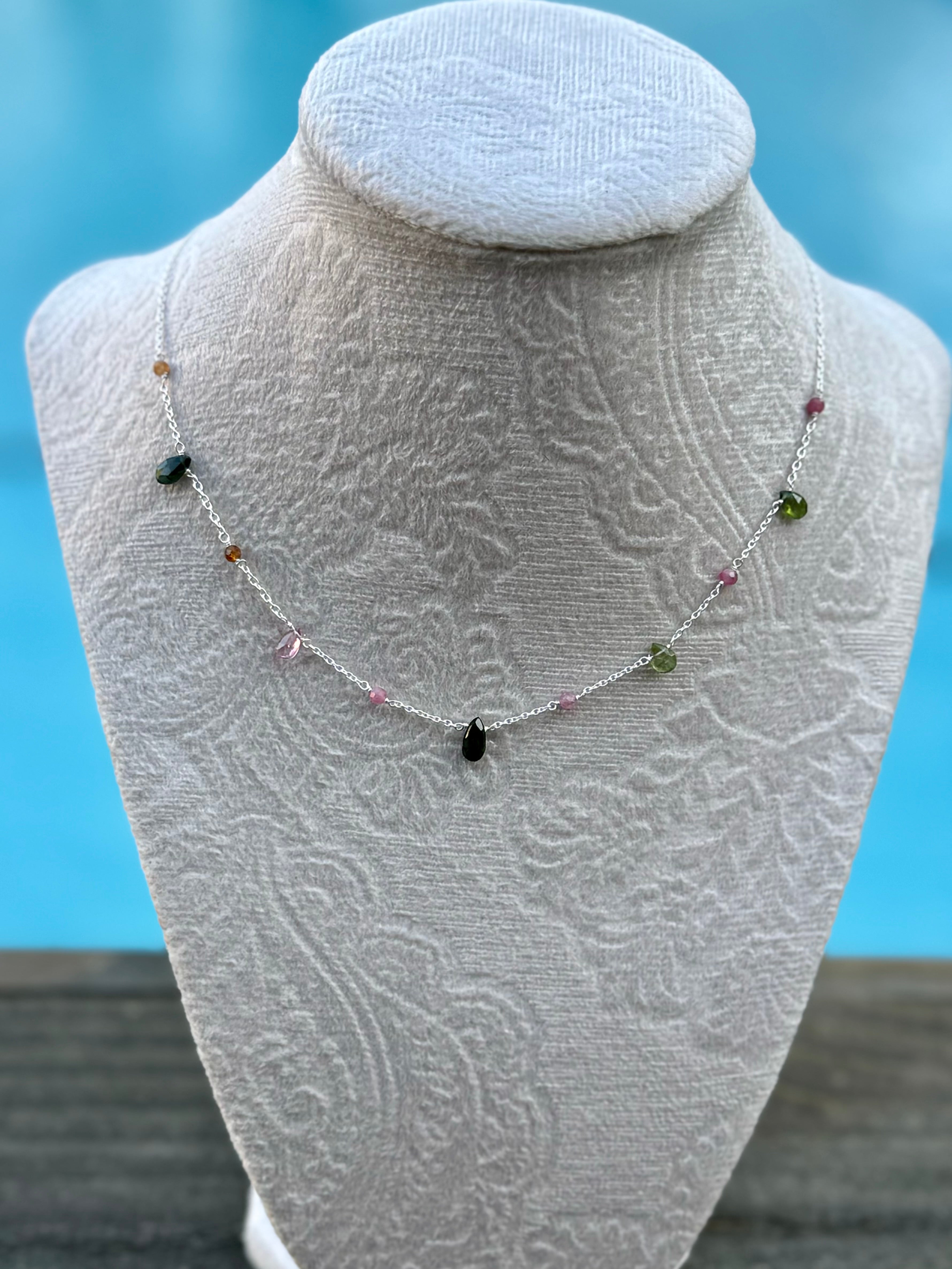 Silver Tourmaline Necklace | Handmade Julia Necklace | Platazul