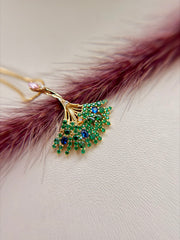 Sterling Silver Gold Plated Ginkgo Biloba Leaf Necklace