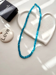 Natural Neon Apatite Faceted Necklace